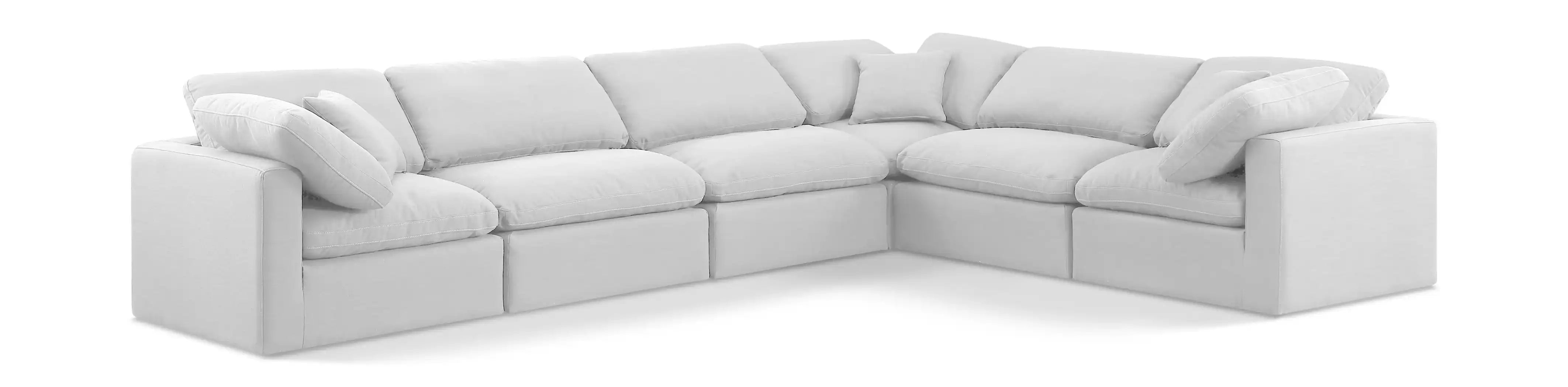 Indulge - Linen 6 Piece Modular Corner Sectional - White - Best Buy Furniture