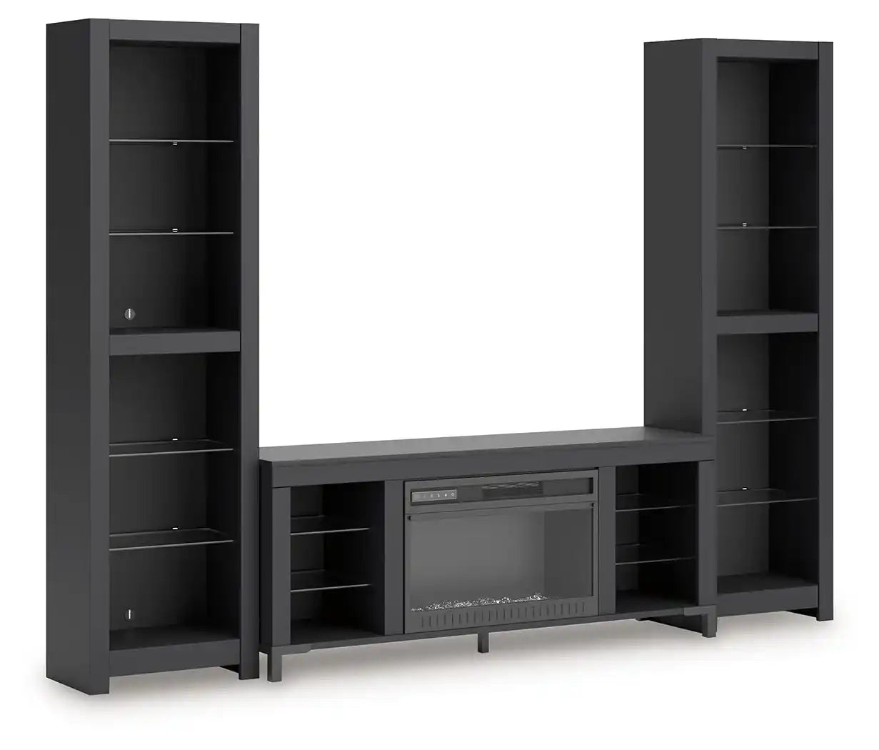 Cayberry - 3-Piece Entertainment Center With Electric Fireplace - Black - Best Buy Furniture