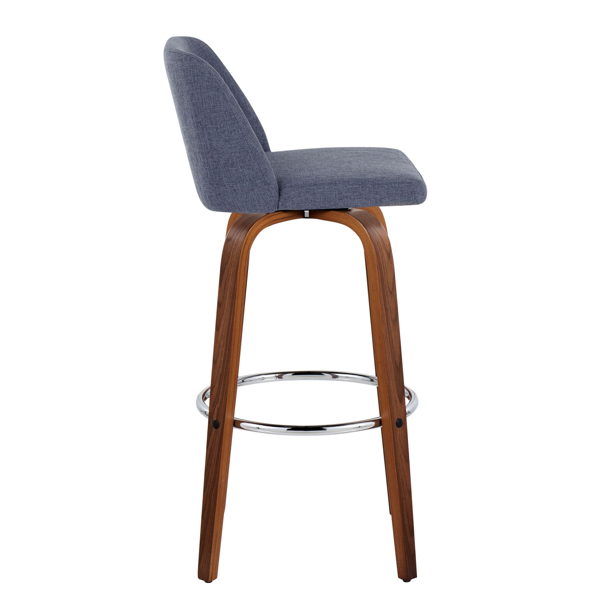 Toriano - Mid Century Modern Fixed Height, Barstool With Swivel With Round Footrest (Set of 2) - Best Buy Furniture