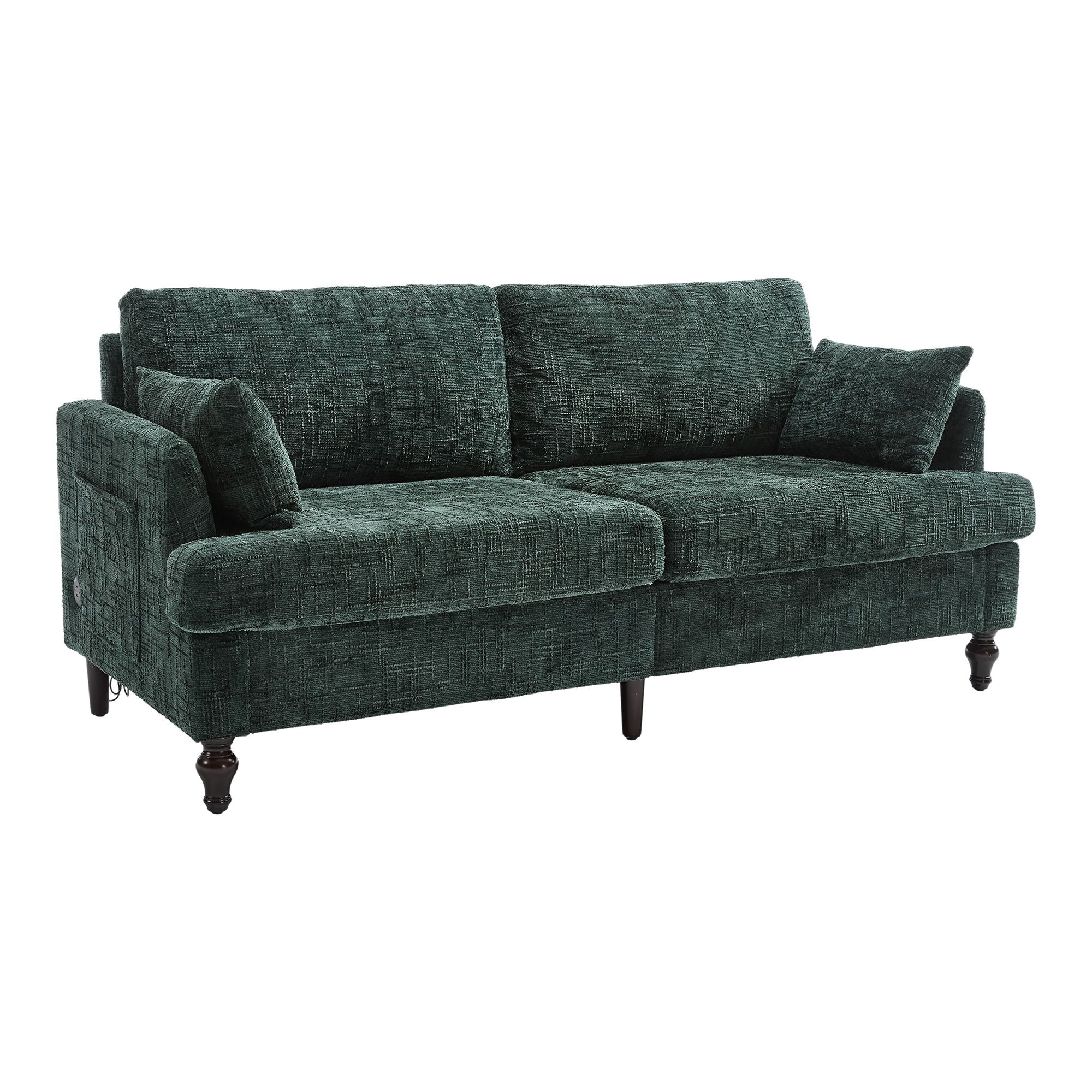 Chenille 2 Seater Sofa With LED Light, USB Charging Port, And Storage Bag - Best Buy Furniture
