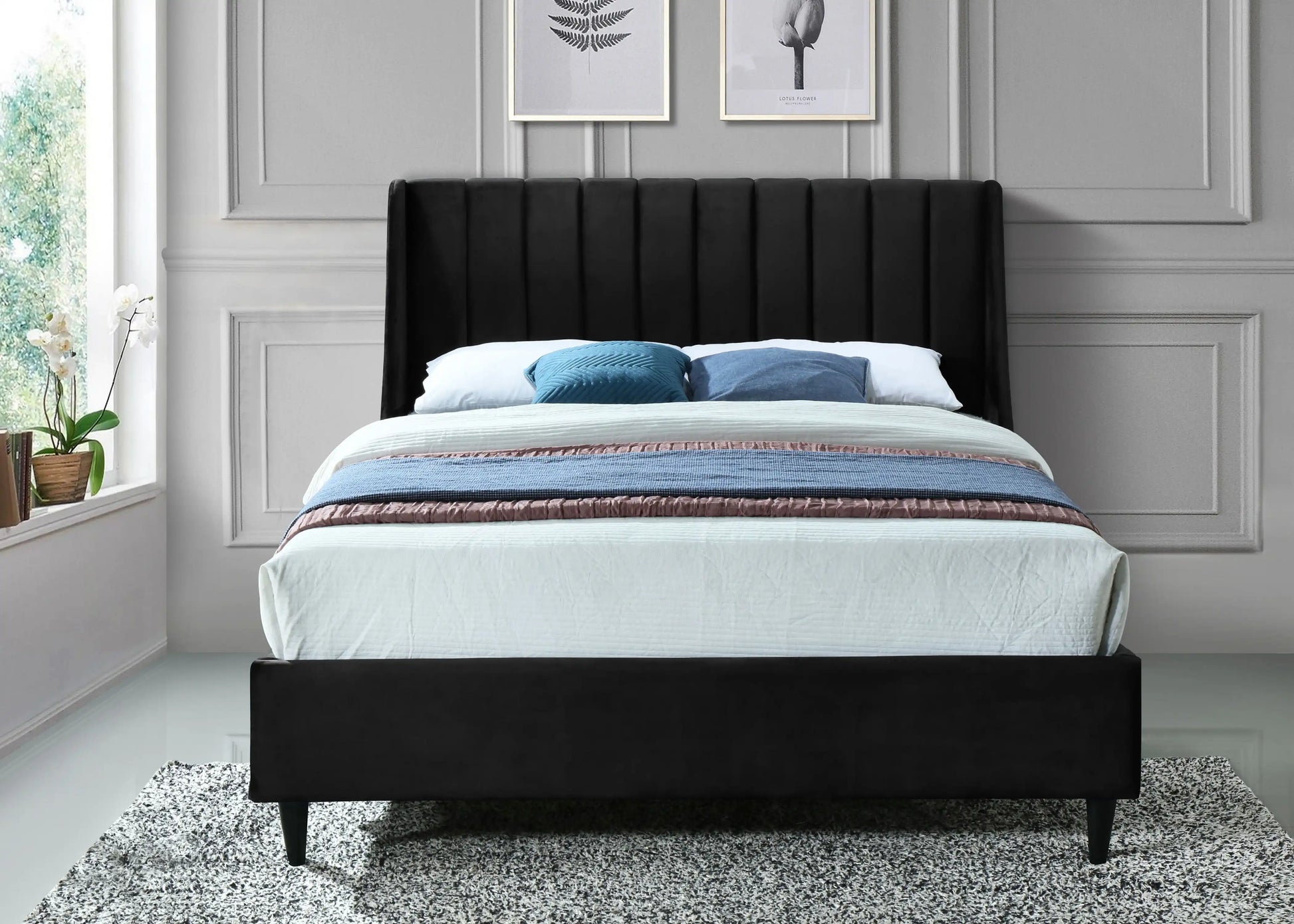 Eva - Velvet Bed - Best Buy Furniture