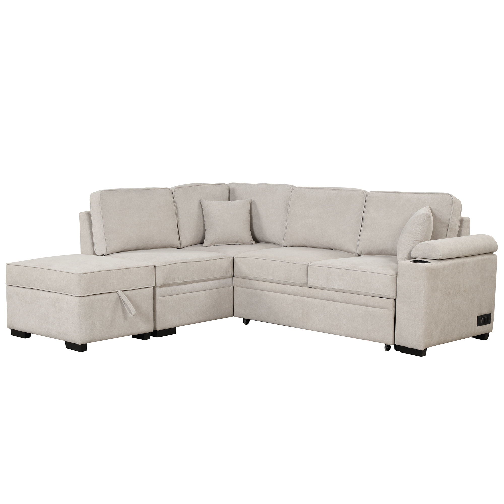 Sleeper Sofa Bed, 2 In 1 Pull Out Sofa Bed L Shape Couch With Storage Ottoman For Living Room, Bedroom Couch And Small Apartment - Best Buy Furniture