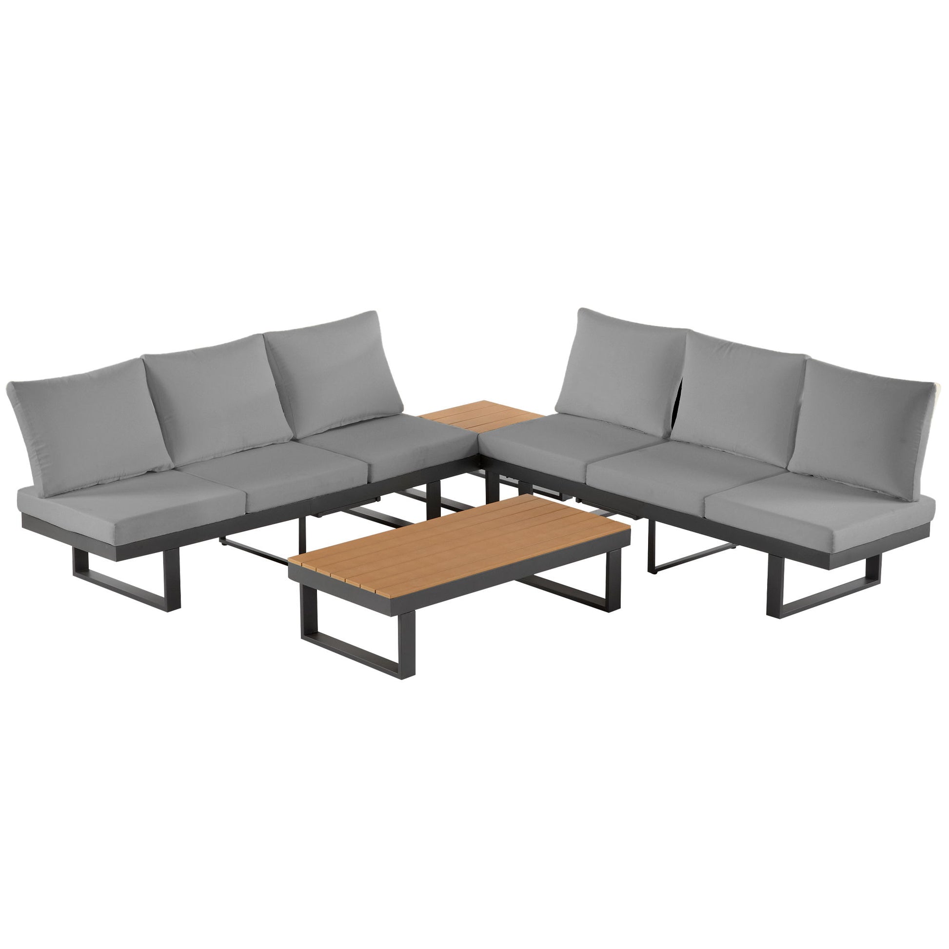 Outdoor Sectional Sofa Set With Adjustable Reclining Seats - Best Buy Furniture
