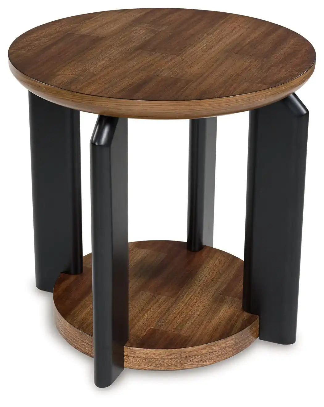 Kraeburn - Round End Table - Brown / Black - Best Buy Furniture