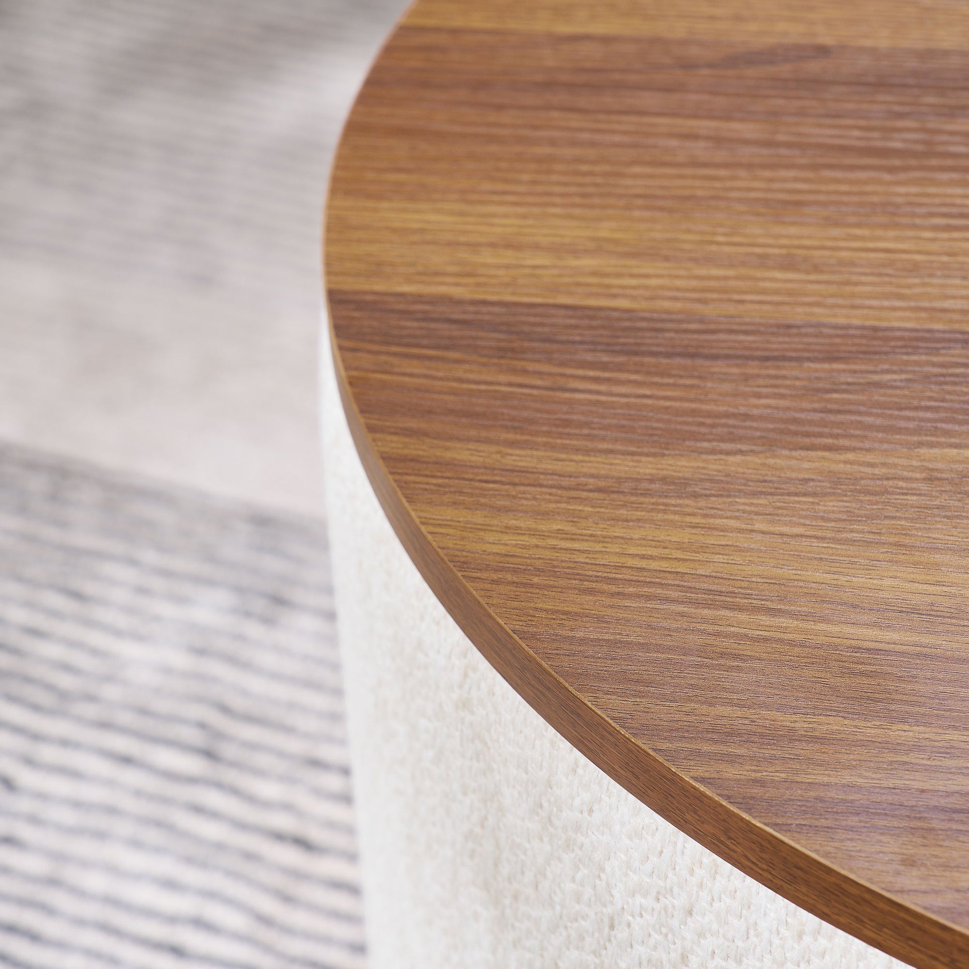 Classic 2 Piece Round Storage Ottoman Set With Drum Shaped Stool - Best Buy Furniture