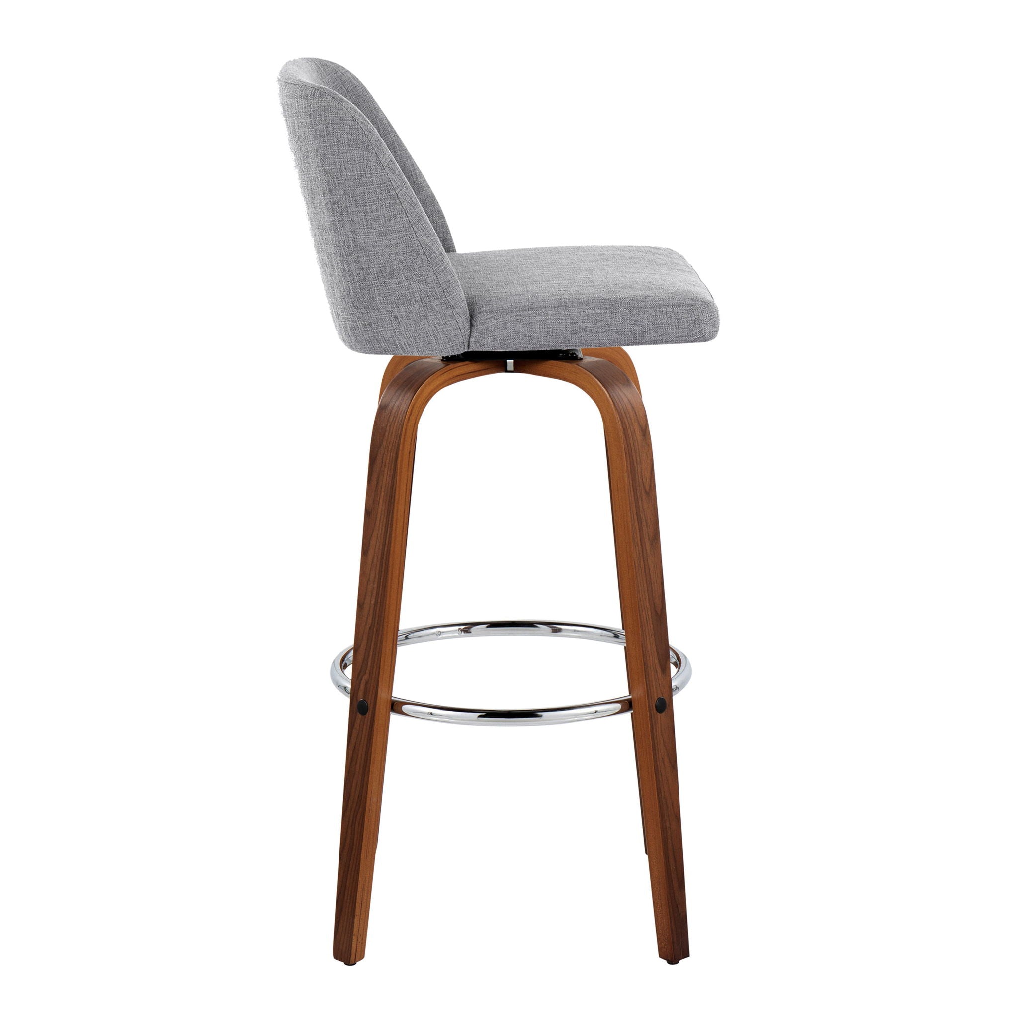 Toriano - Mid Century Modern Fixed Height, Barstool With Swivel With Round Footrest (Set of 2) - Best Buy Furniture
