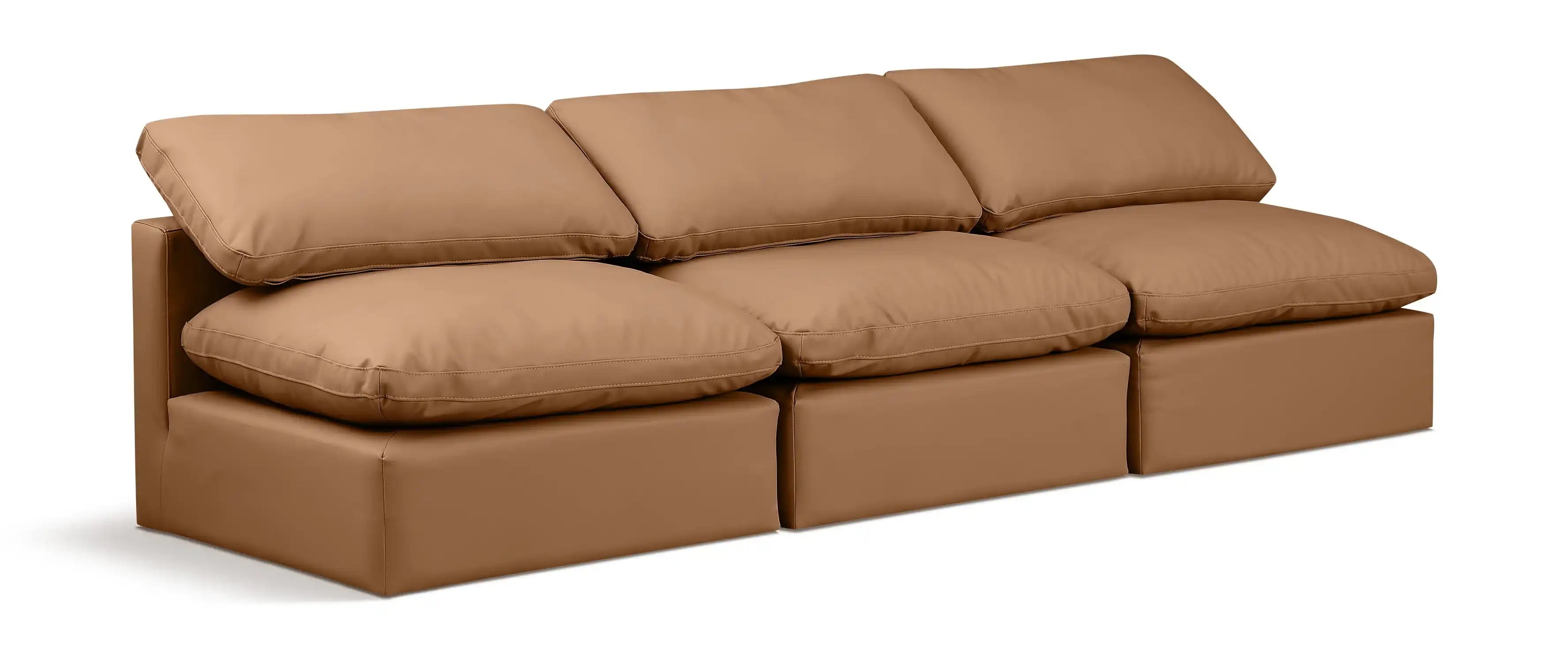 Indulge - Faux Leather 3 Seat Modular Armless Sofa - Best Buy Furniture