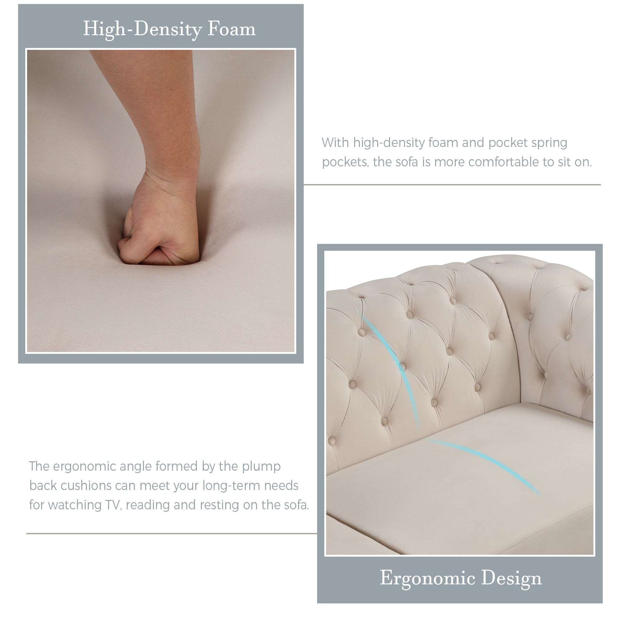 Upholstered 3 Piece Sofa Set With Legs - Best Buy Furniture