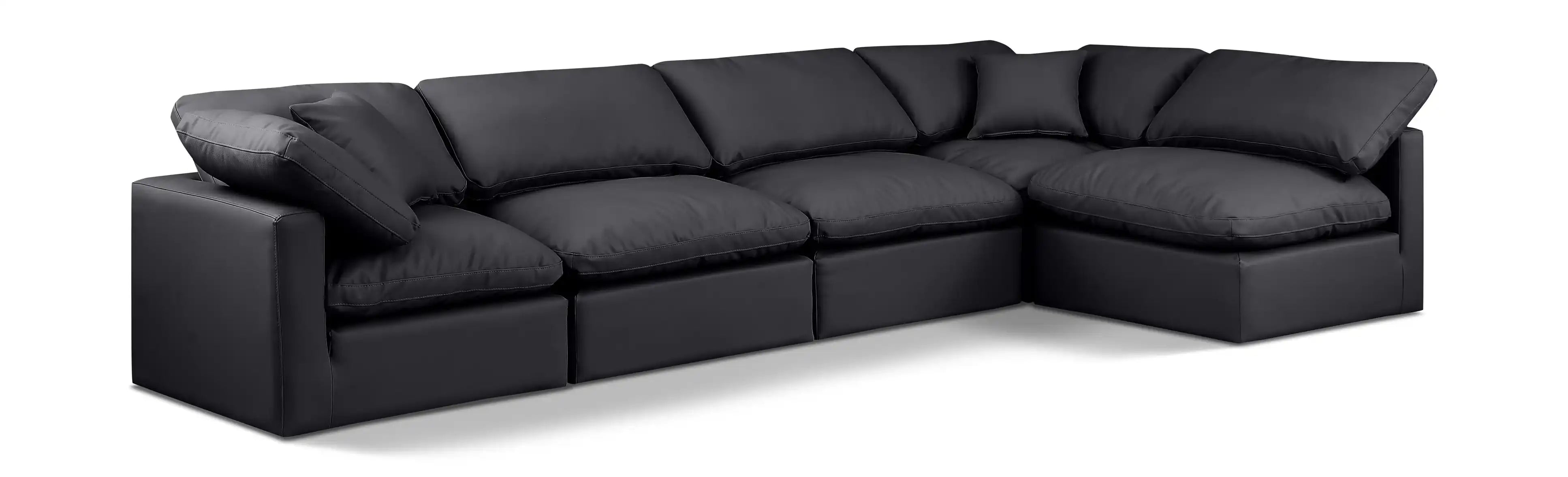 Indulge - Faux Leather 5 Piece Modular Sectional - Best Buy Furniture