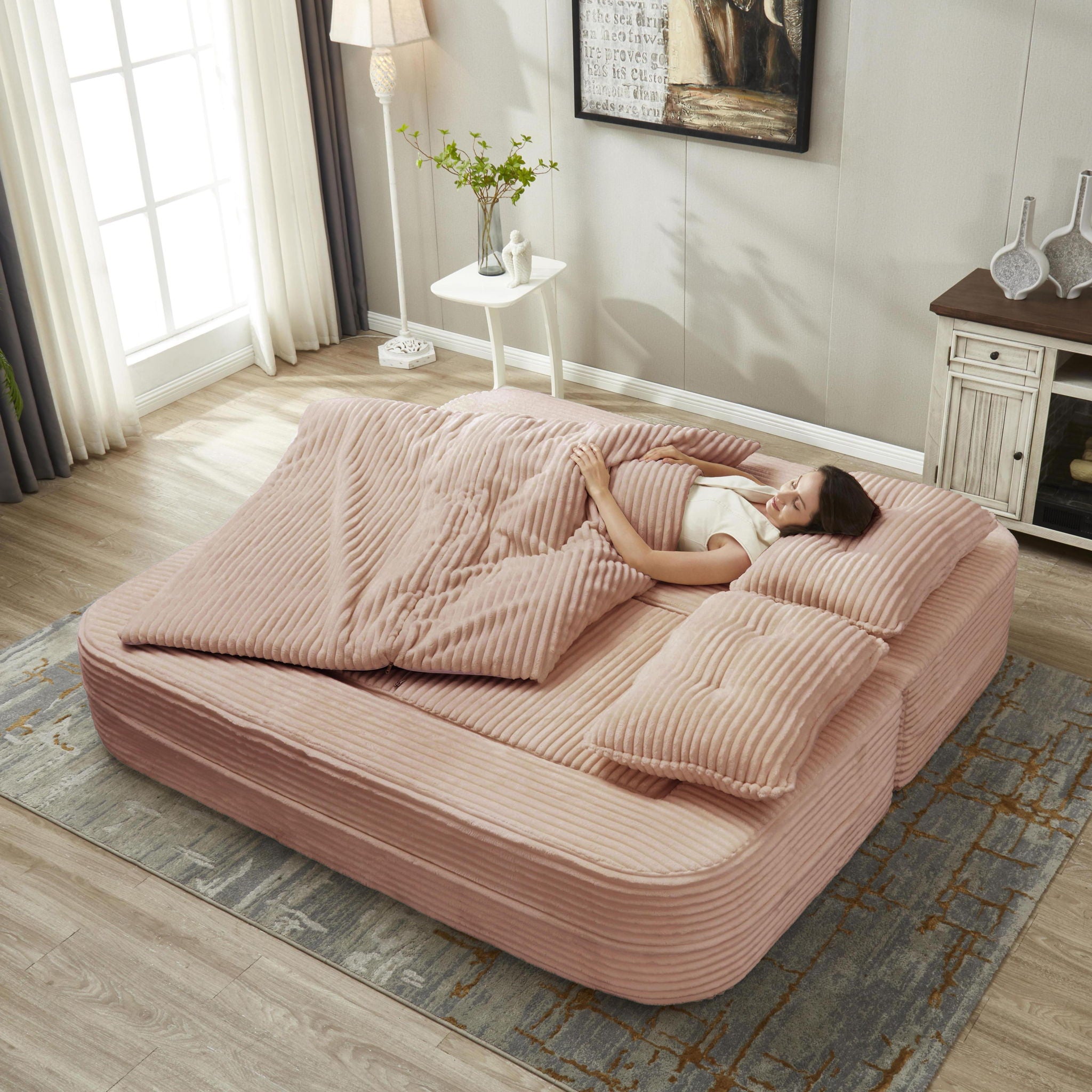 Multi Functional Sectional Sofa Bed With Independent Chaise Lounge And Functional Blanket - Best Buy Furniture
