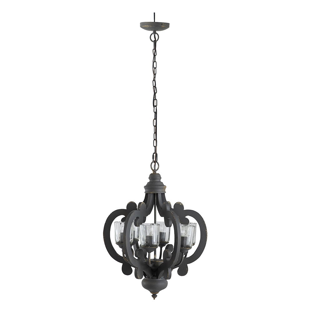 Farmhouse Chandelier, 6 Light Wood Chandelier Pendant Light Fixture With Adjustable Chain For Dining Room Living Room Entryway, Bulb Not Included - Best Buy Furniture