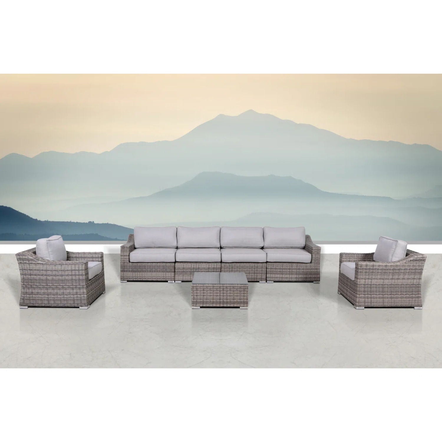 Outdoor Wicker Conversation Set With Cushions, All Weather - Best Buy Furniture