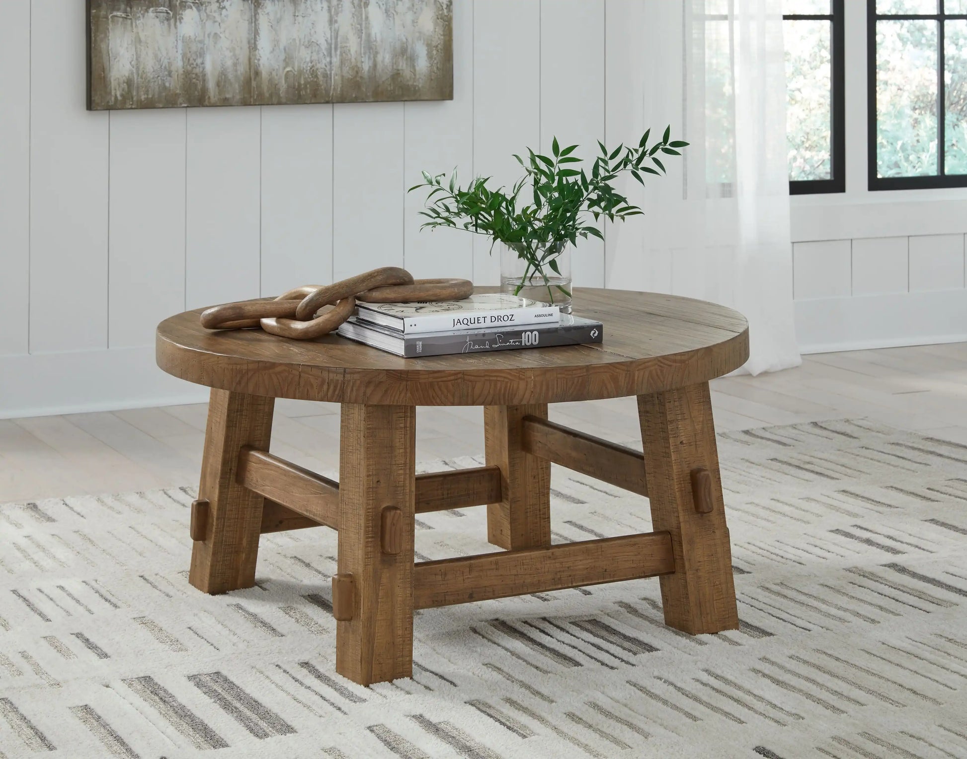 Mackifeld - Round Cocktail Table - Warm Brown - Best Buy Furniture
