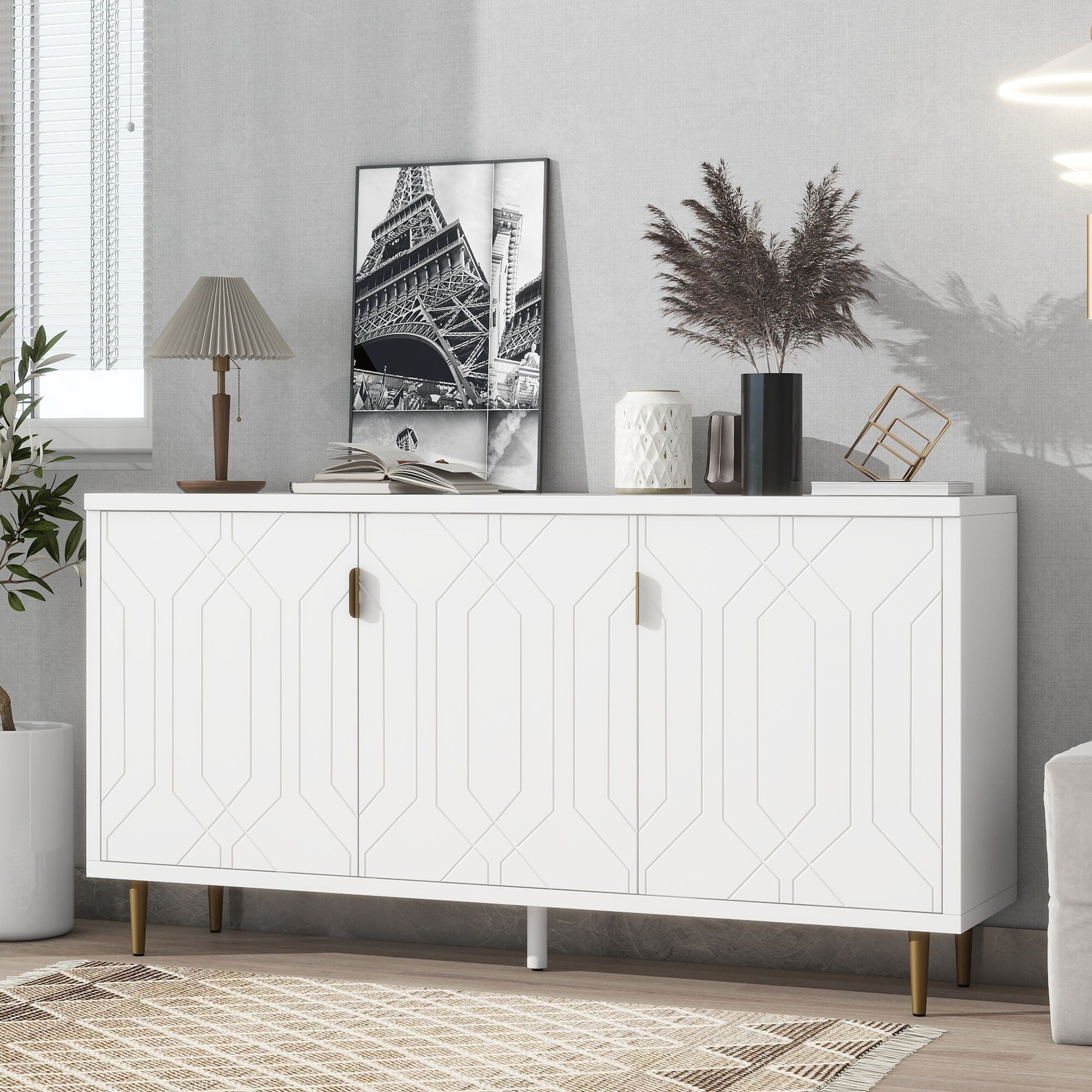 Modern TV Stand With 3 Doors And Adjustable Shelves - Best Buy Furniture