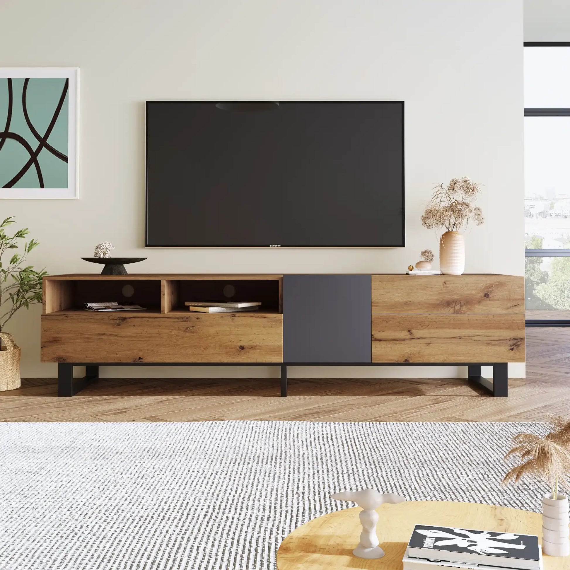 70" Modern TV Stand, Media Console with Double Storage - Best Buy Furniture