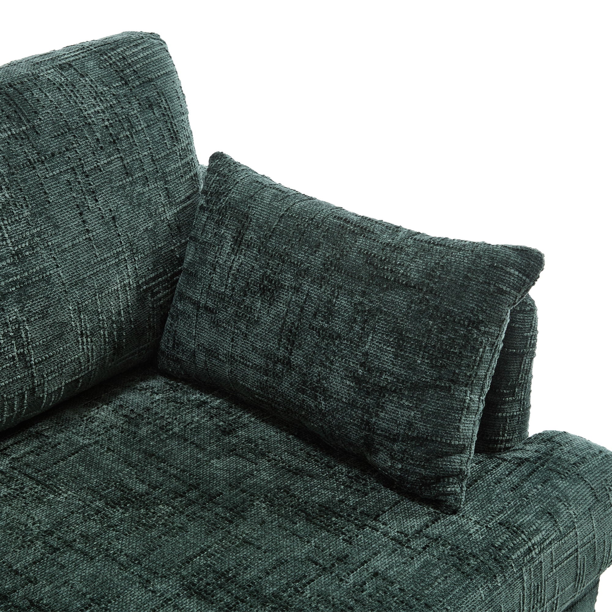 Chenille 2 Seater Sofa With LED Light, USB Charging Port, And Storage Bag