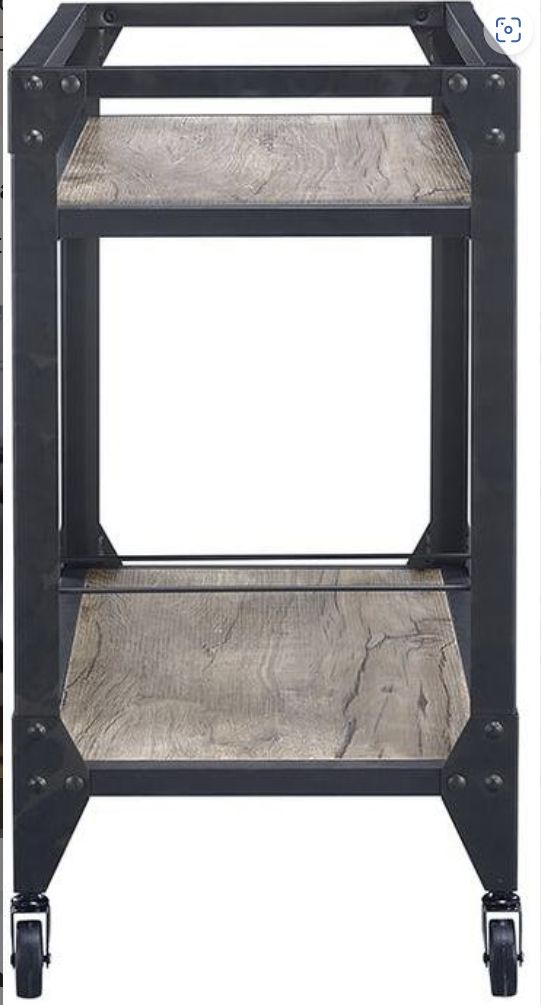 Jorgensen - Serving Cart - Rustic Oak / Charcoal - Best Buy Furniture