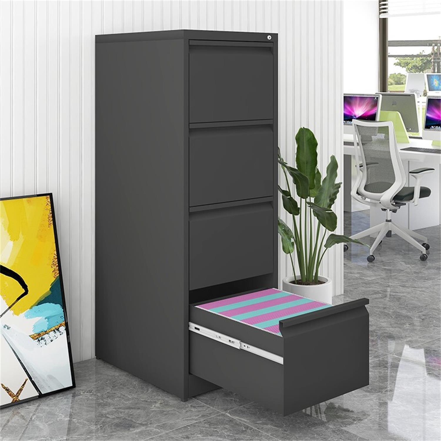 Durable Metal 3 Drawer File Cabinet With Lock For Office Storage - Best Buy Furniture