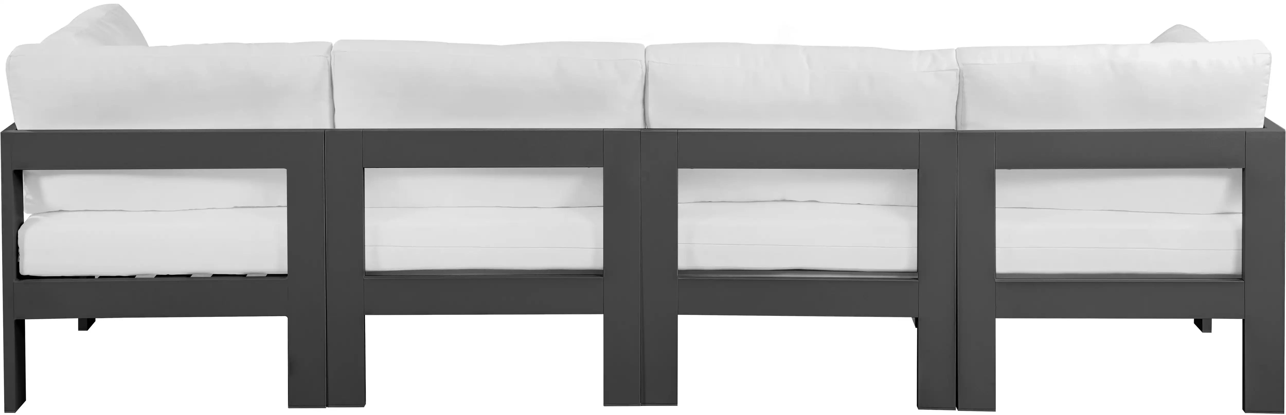 Nizuc - Outdoor Patio 4 Seat Modular Sofa With Gray Frame - Best Buy Furniture