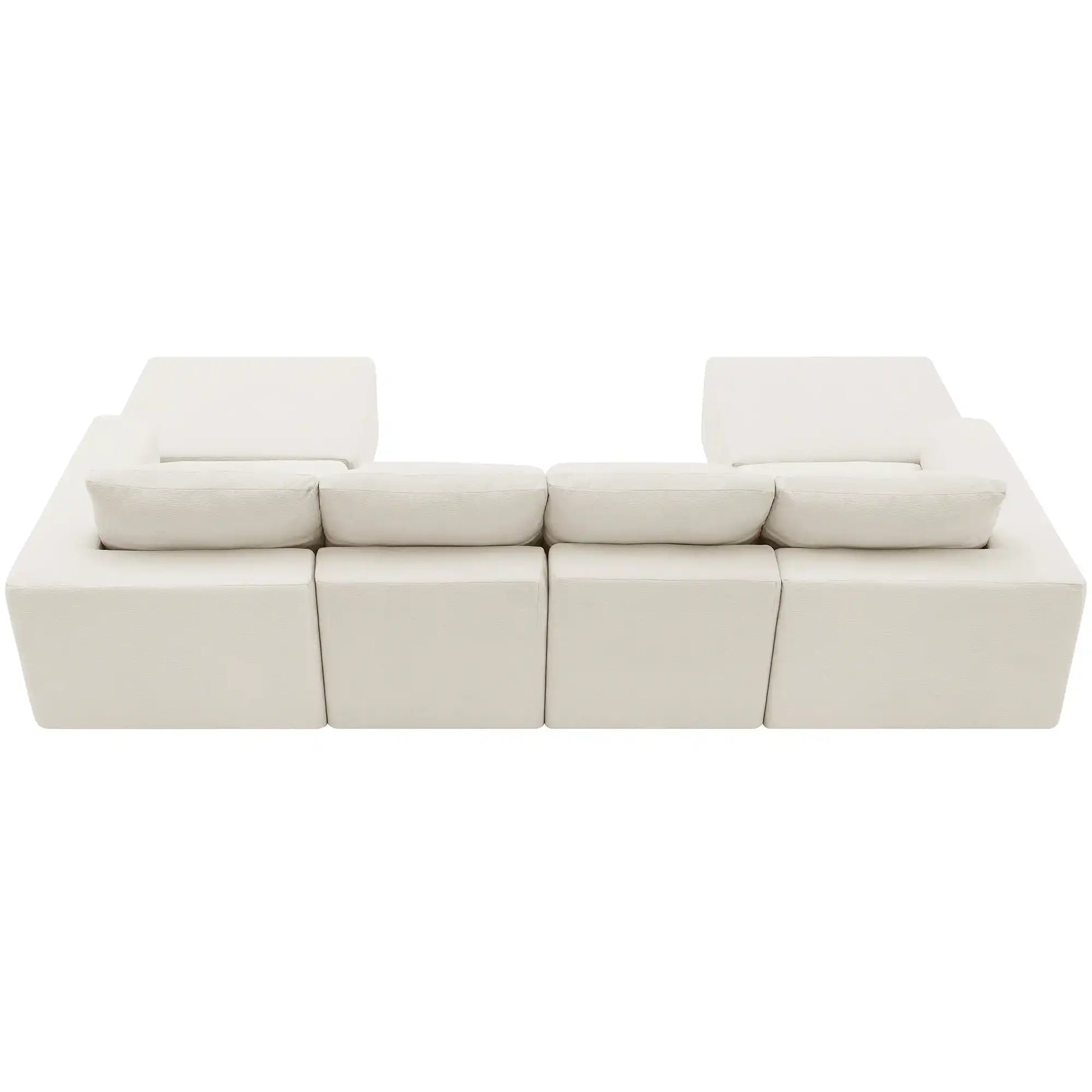 Luxury Cloud Modular U Shaped Sectional Sofa with Ottoman Compressed Foam - Best Buy Furniture