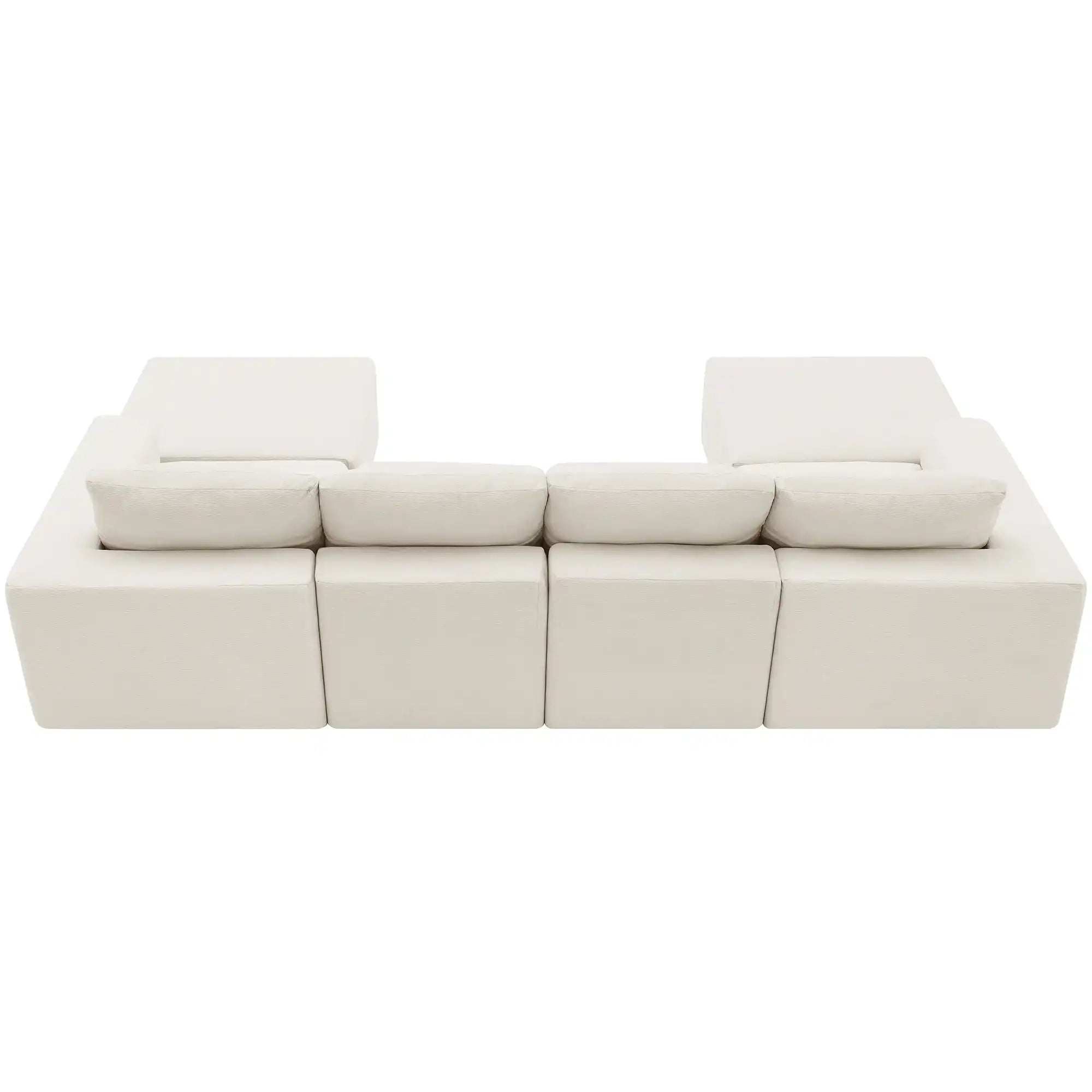 Luxury Cloud Modular U Shaped Sectional Sofa with Ottoman Compressed Foam - Best Buy Furniture