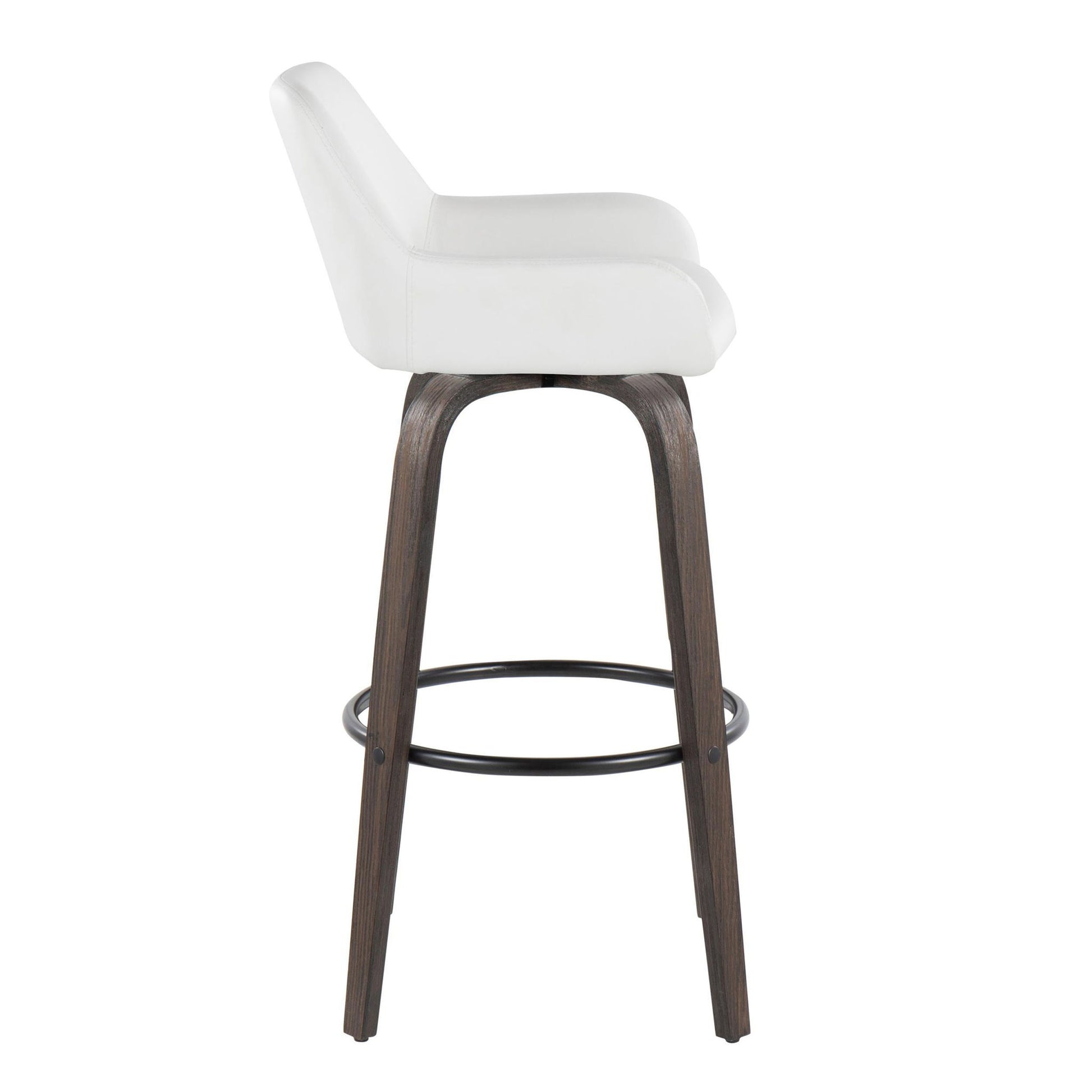 Daniella - Contemporary Fixed Height, Barstool With Swivel With Round Footrest (Set of 2) - Best Buy Furniture