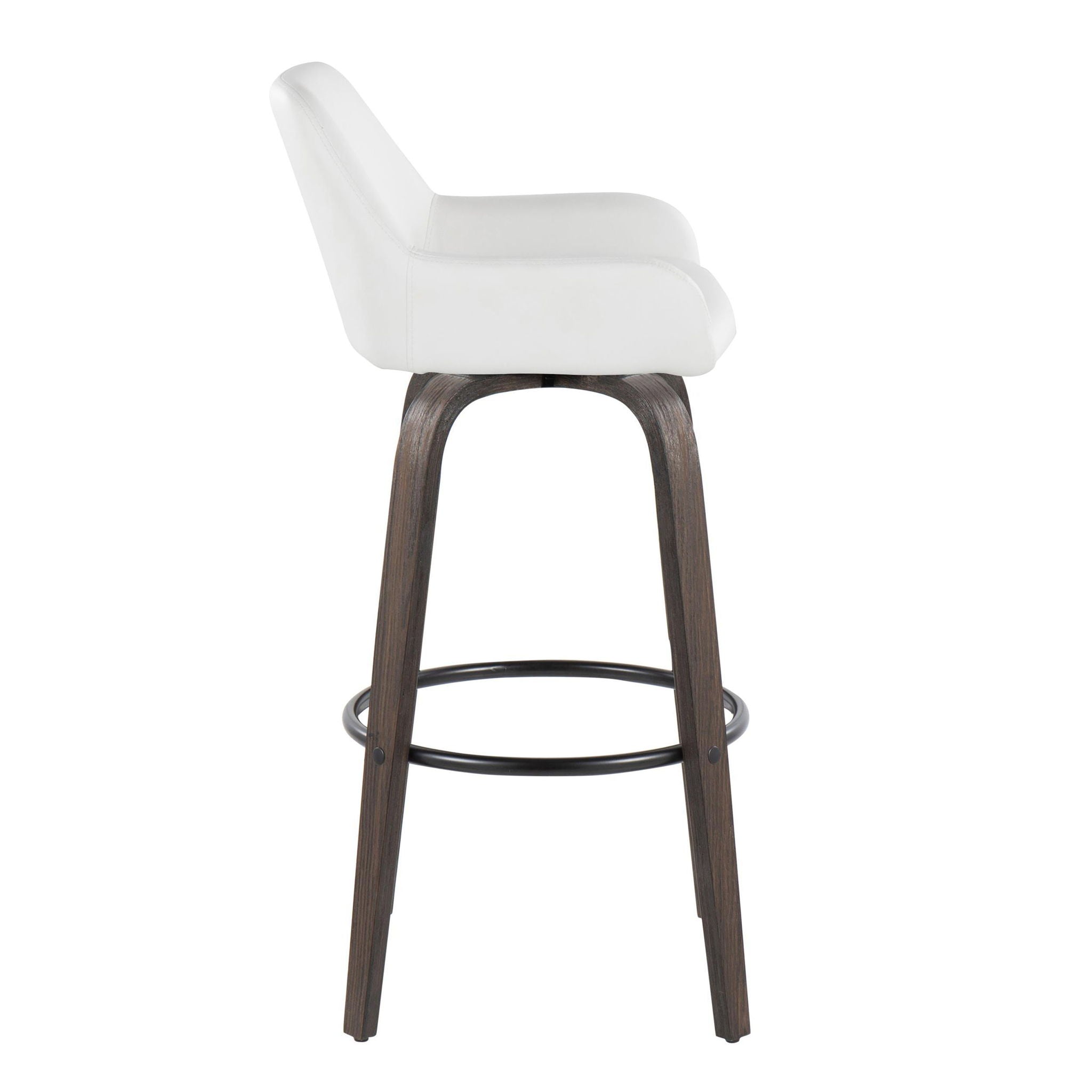 Daniella - Contemporary Fixed Height, Barstool With Swivel With Round Footrest (Set of 2) - Best Buy Furniture
