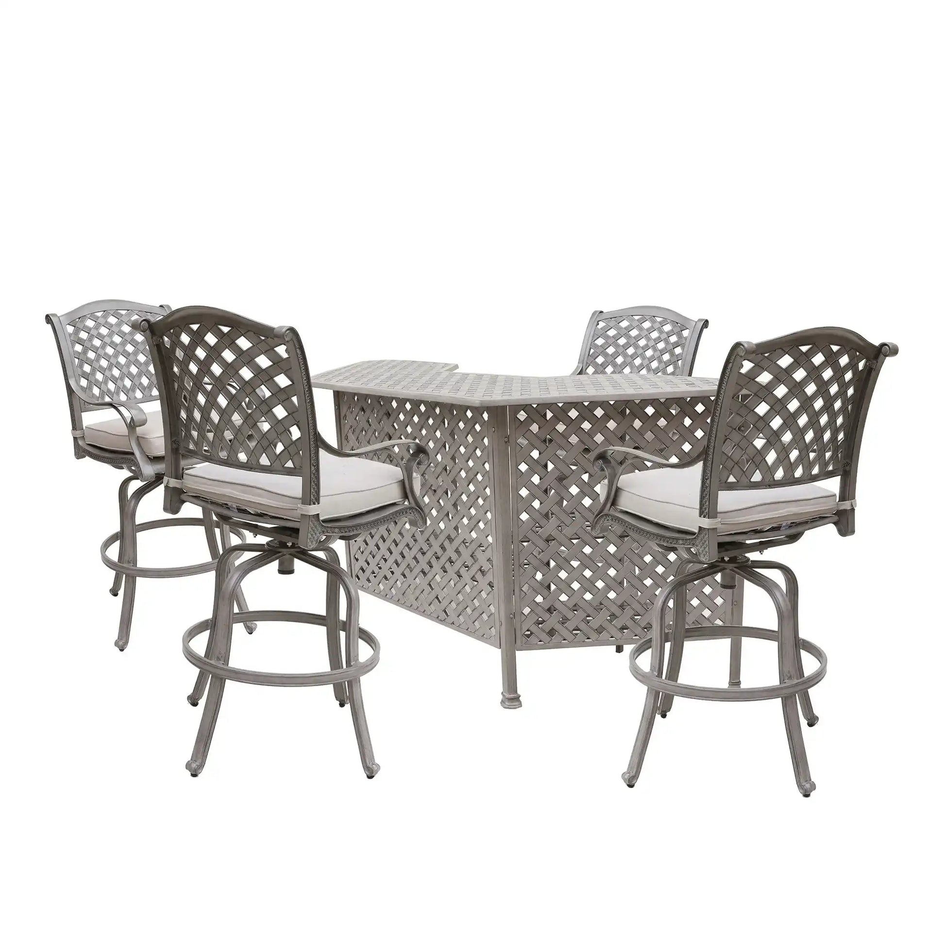 Cast Aluminum Bar Set With Cushion - Best Buy Furniture