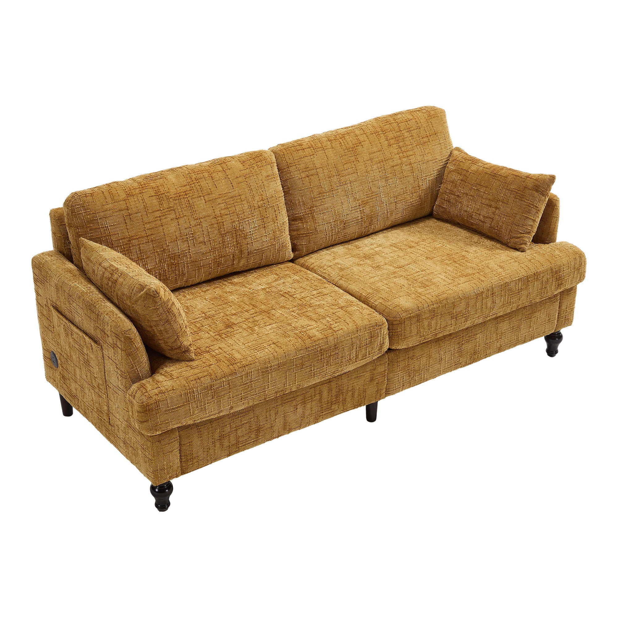 Chenille 2 Seater Sofa With LED Light, USB Charging Port, And Storage Bag - Best Buy Furniture