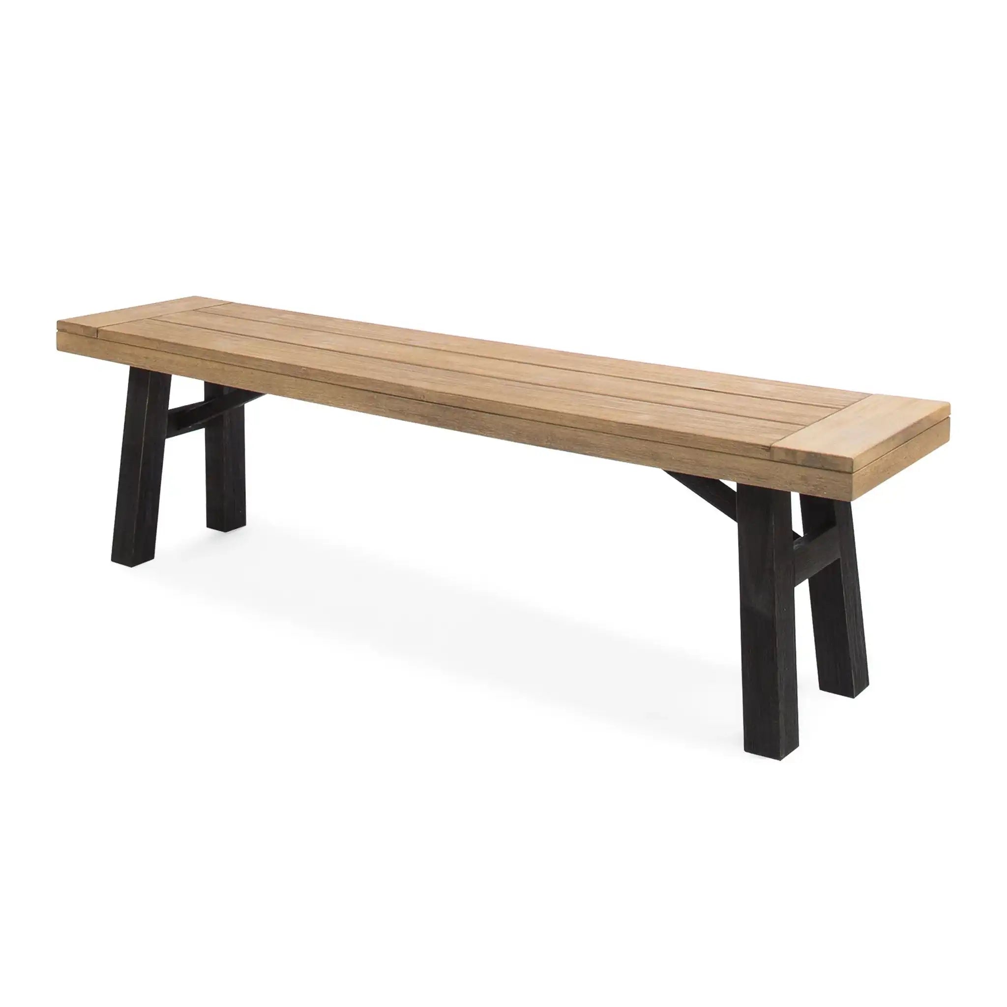 Outdoor Bench With Slat Panel Design And Acacia Wood Frame - Best Buy Furniture