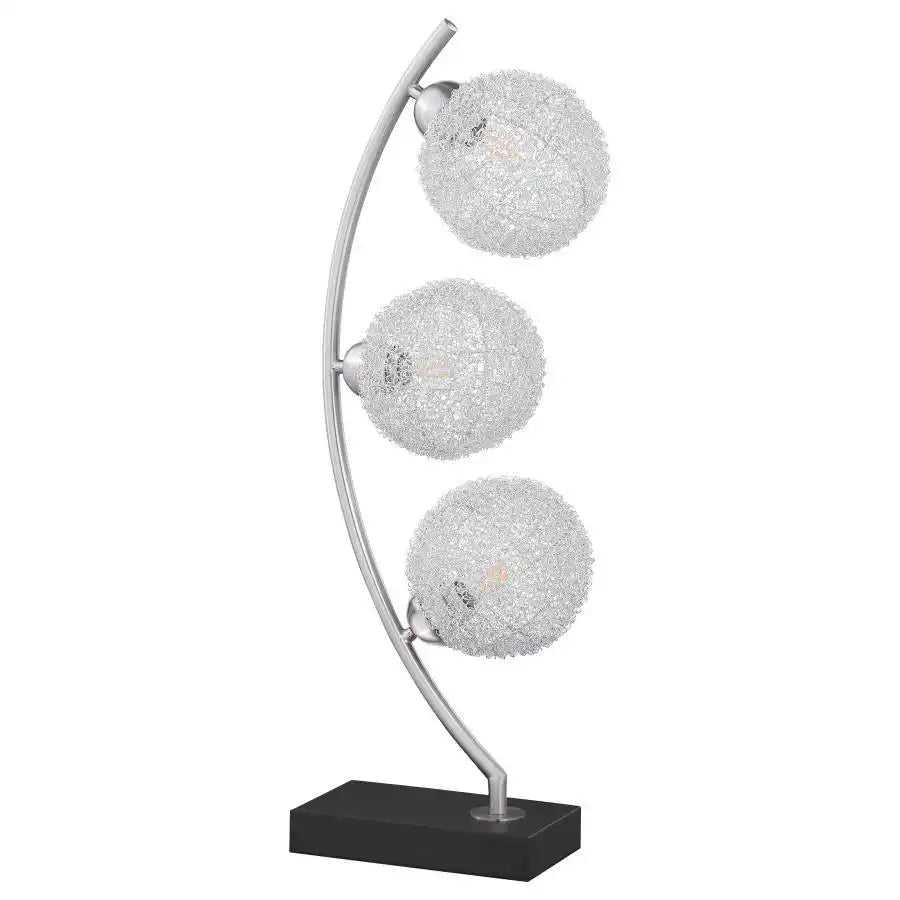 Claudia - Woven Spherical Metal Table Lamp - Black - Best Buy Furniture