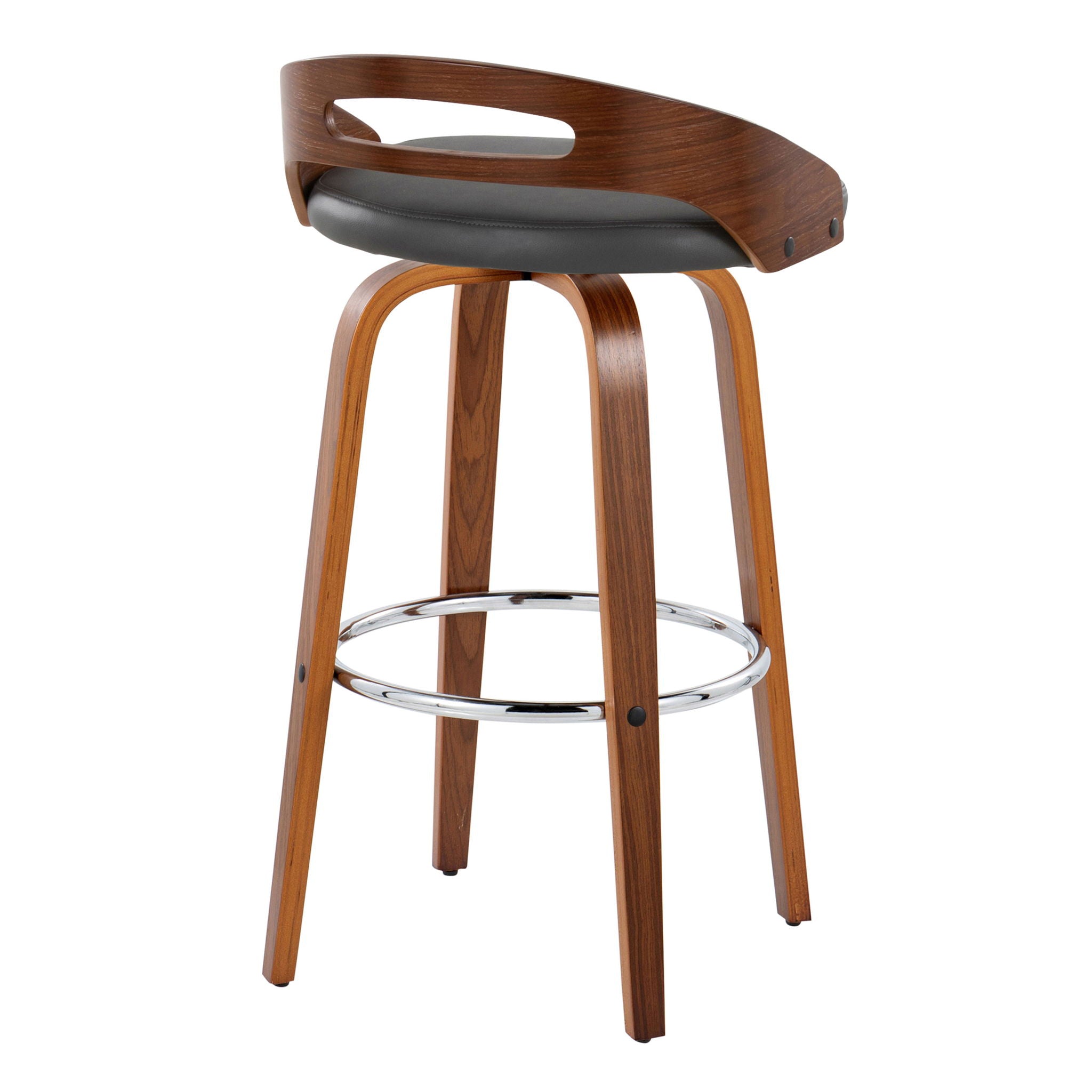 Cassis - Contemporary Fixed Height Barstool With Swivel With Round Footrest (Set of 2) - Best Buy Furniture