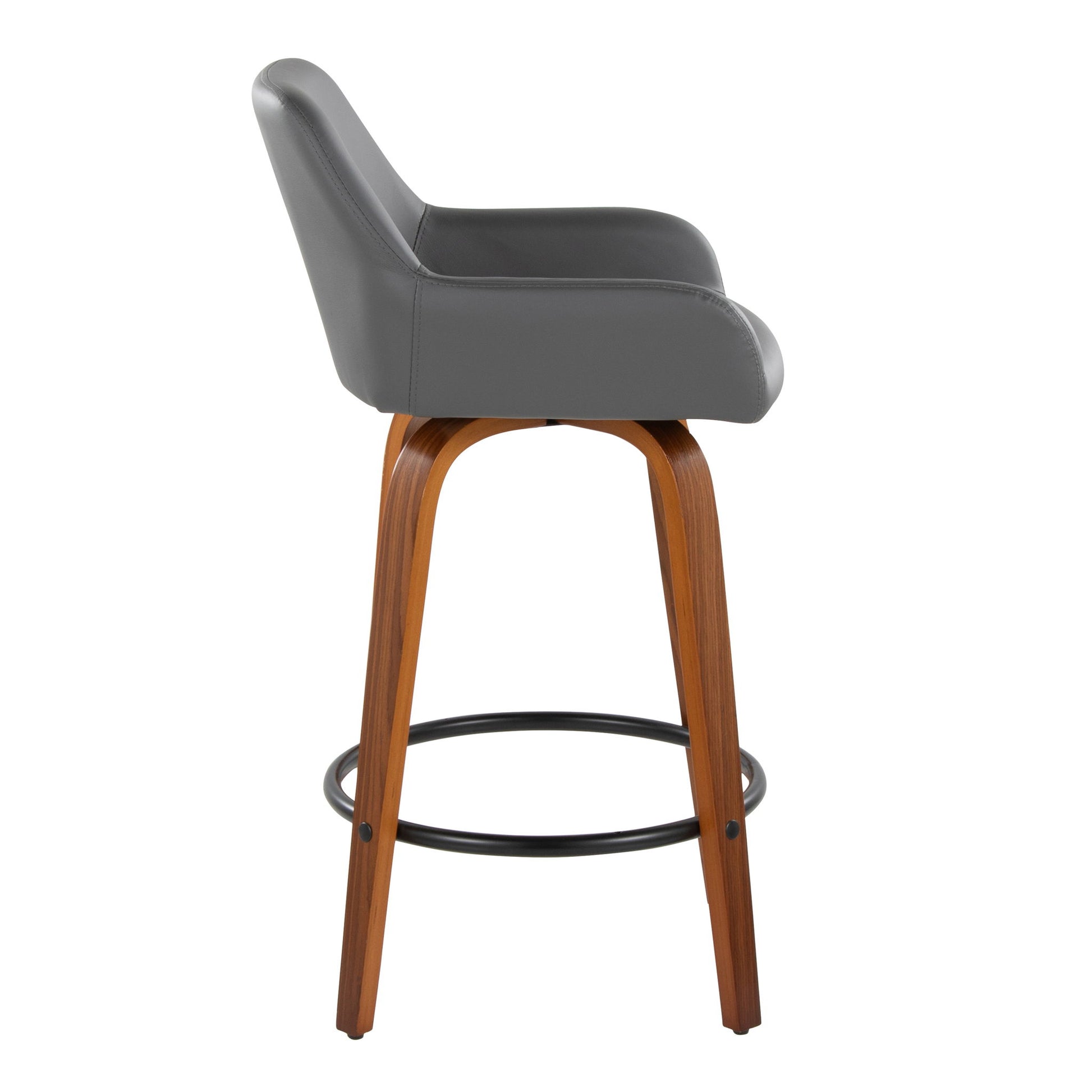 Daniella - Contemporary Fixed Height Counter Stool With Swivel With Round Footrest (Set of 2) - Best Buy Furniture