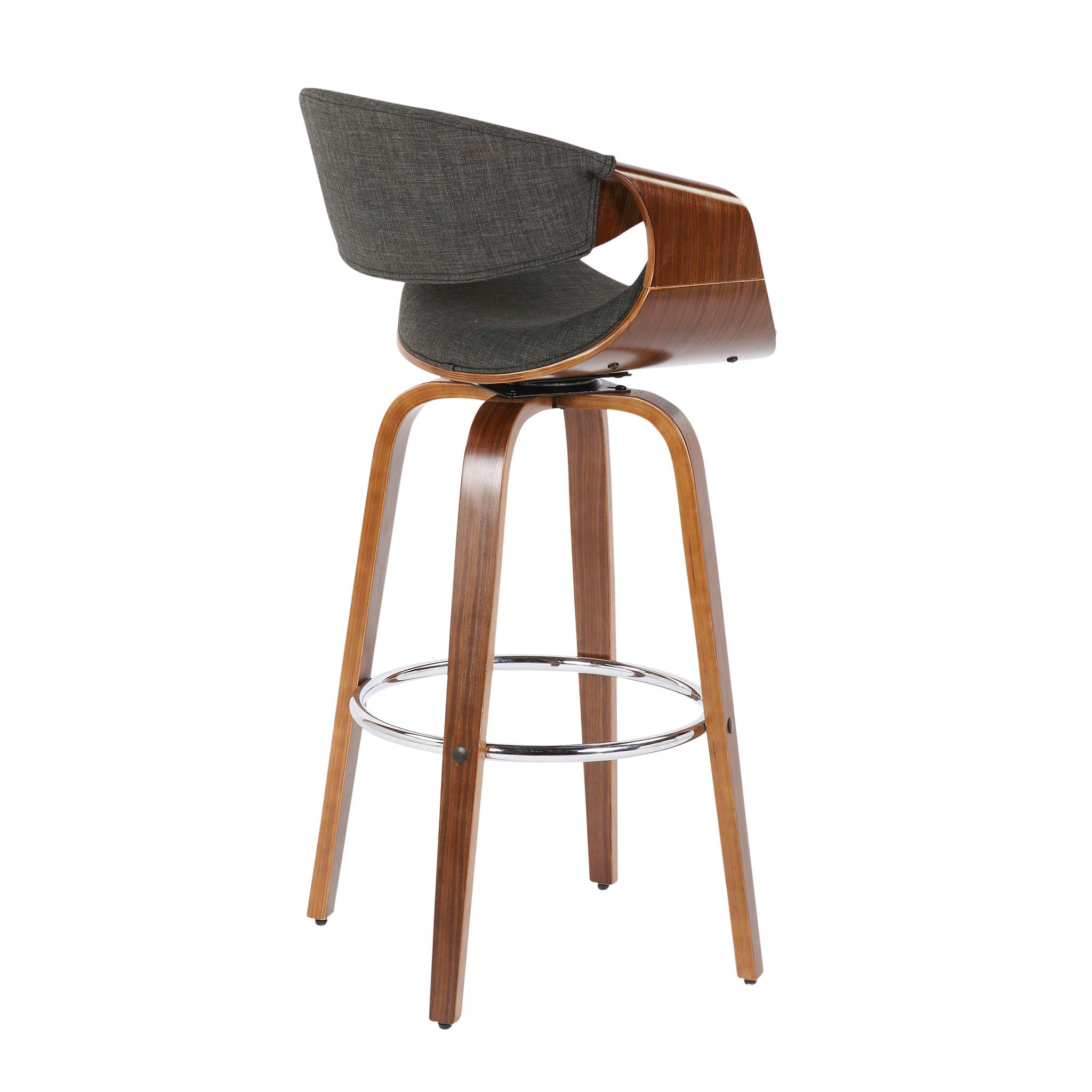 Curvini Mid - Century Modern Fixed Height Barstool With Swivel (Set of 2) - Best Buy Furniture