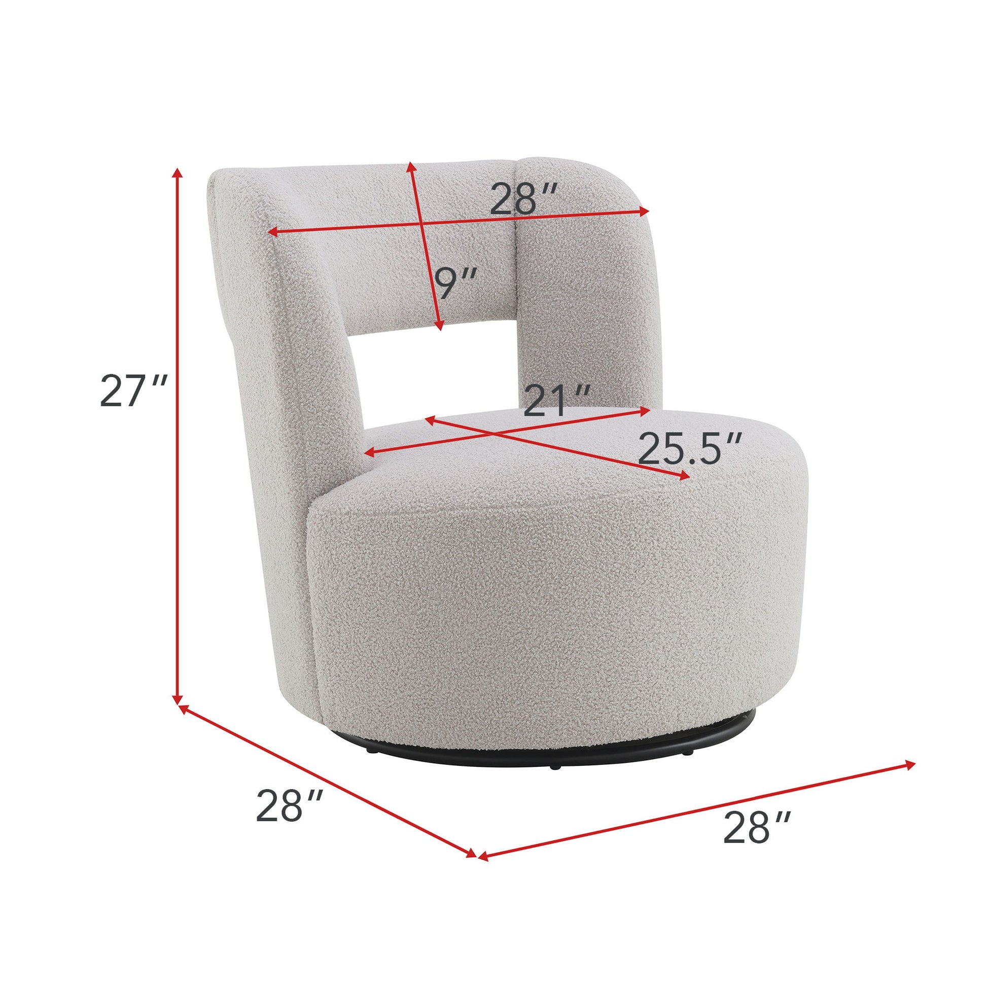Swivel Comfy Round Barrel Chair With Soft Teddy Fabric For Living Room - Best Buy Furniture