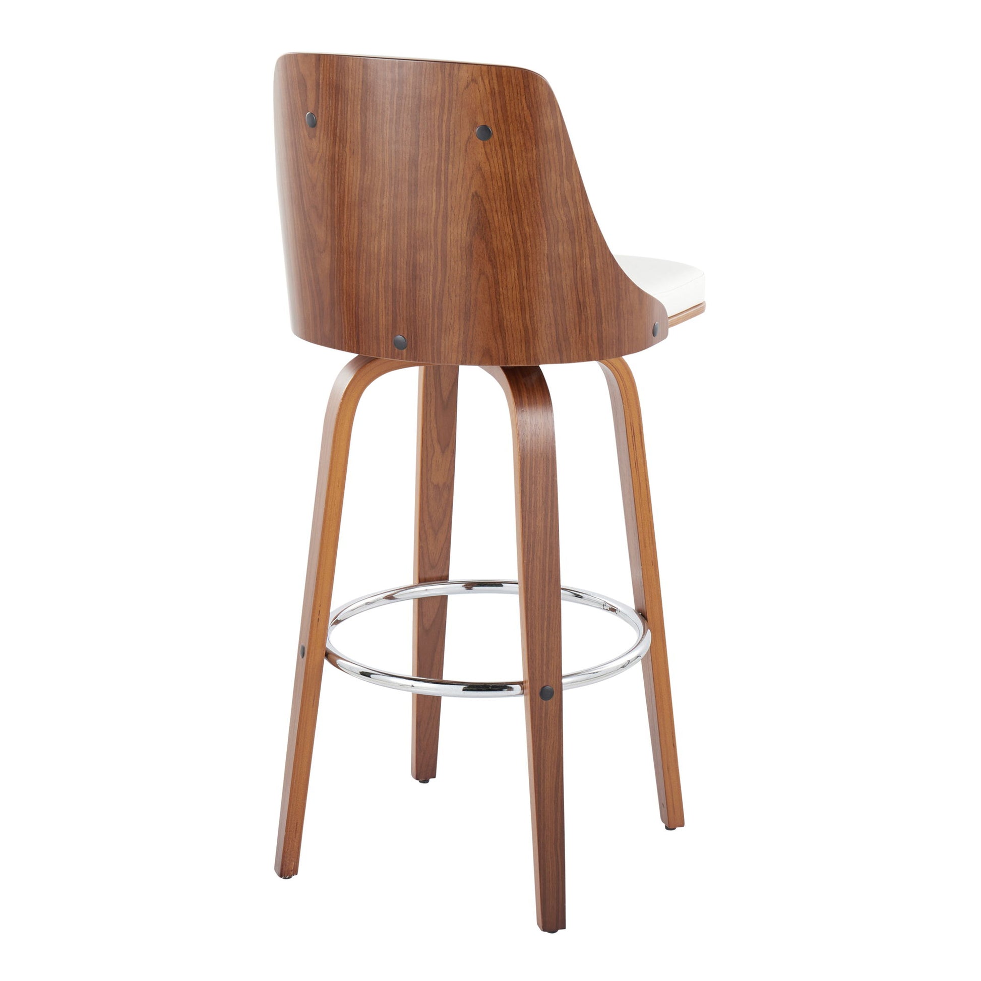 Gianna - Mid Century Modern Fixed Height Barstool With Swivel With Round Footrest (Set of 2) - Best Buy Furniture