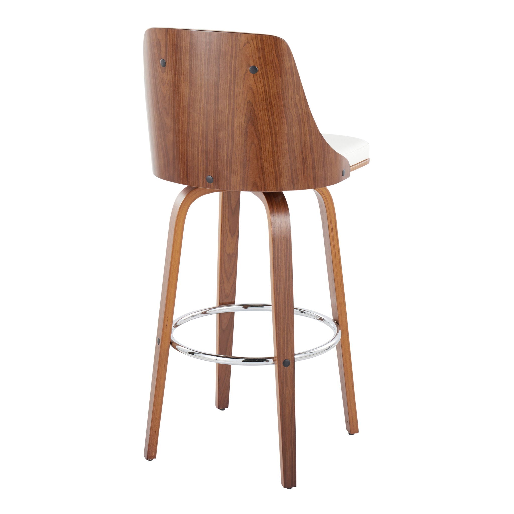 Gianna - Mid Century Modern Fixed Height Barstool With Swivel With Round Footrest (Set of 2) - Best Buy Furniture