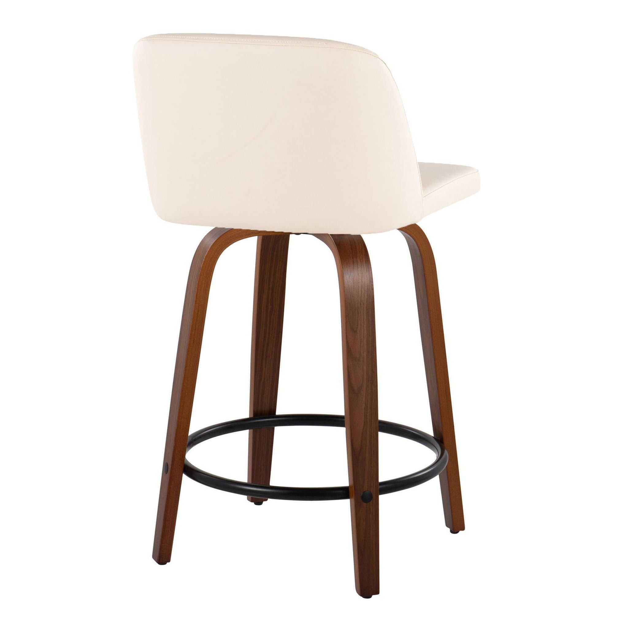 Toriano - Mid Century Modern, Fixed Height Counter Stool & Swivel And Round Footrest (Set of 2) - Best Buy Furniture