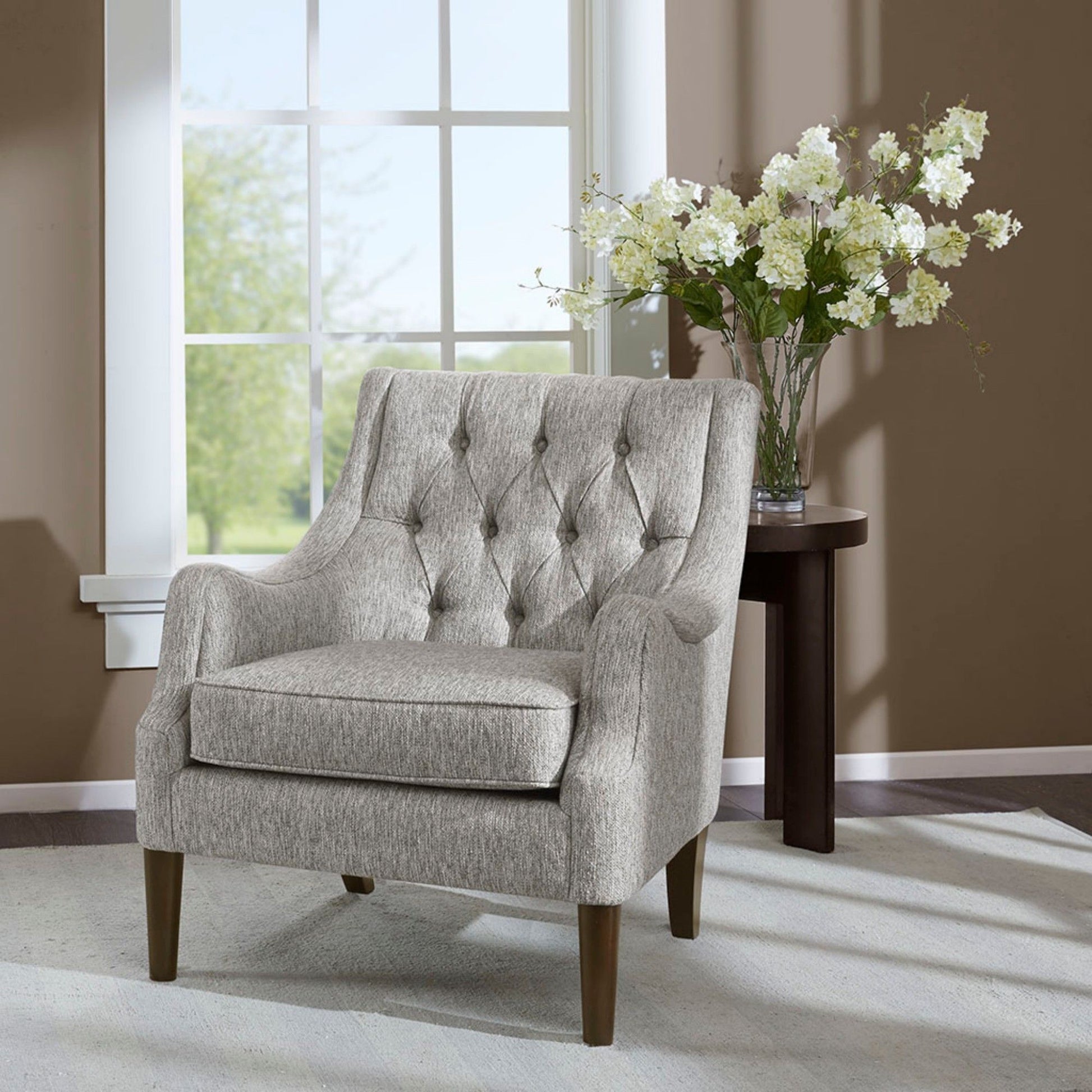Button Tufted Accent Chair Vintage Style - Best Buy Furniture