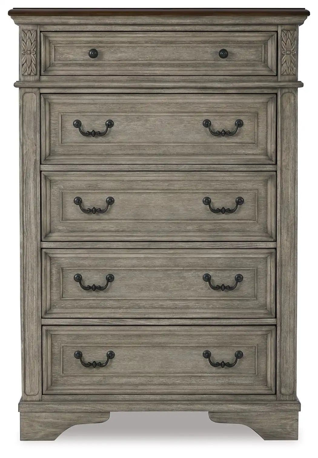 Lodenbay - Five Drawer Chest - Antique Gray - Best Buy Furniture
