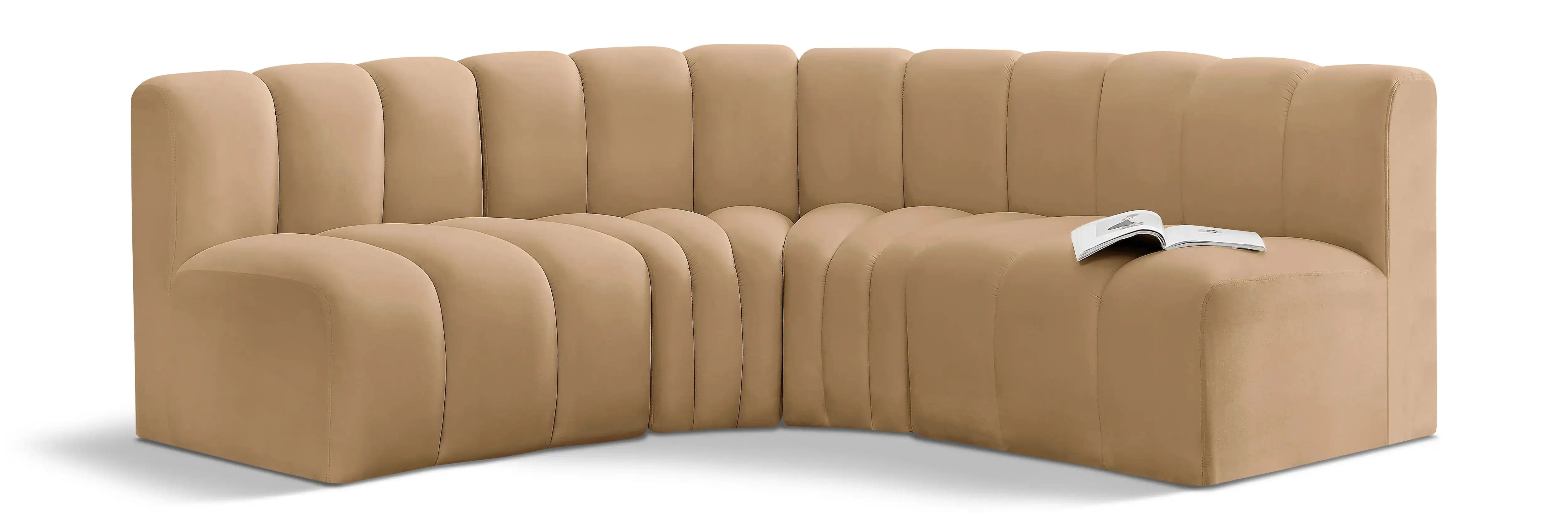 Arc - Velvet 4 Piece Corner Modular Sofa - Best Buy Furniture