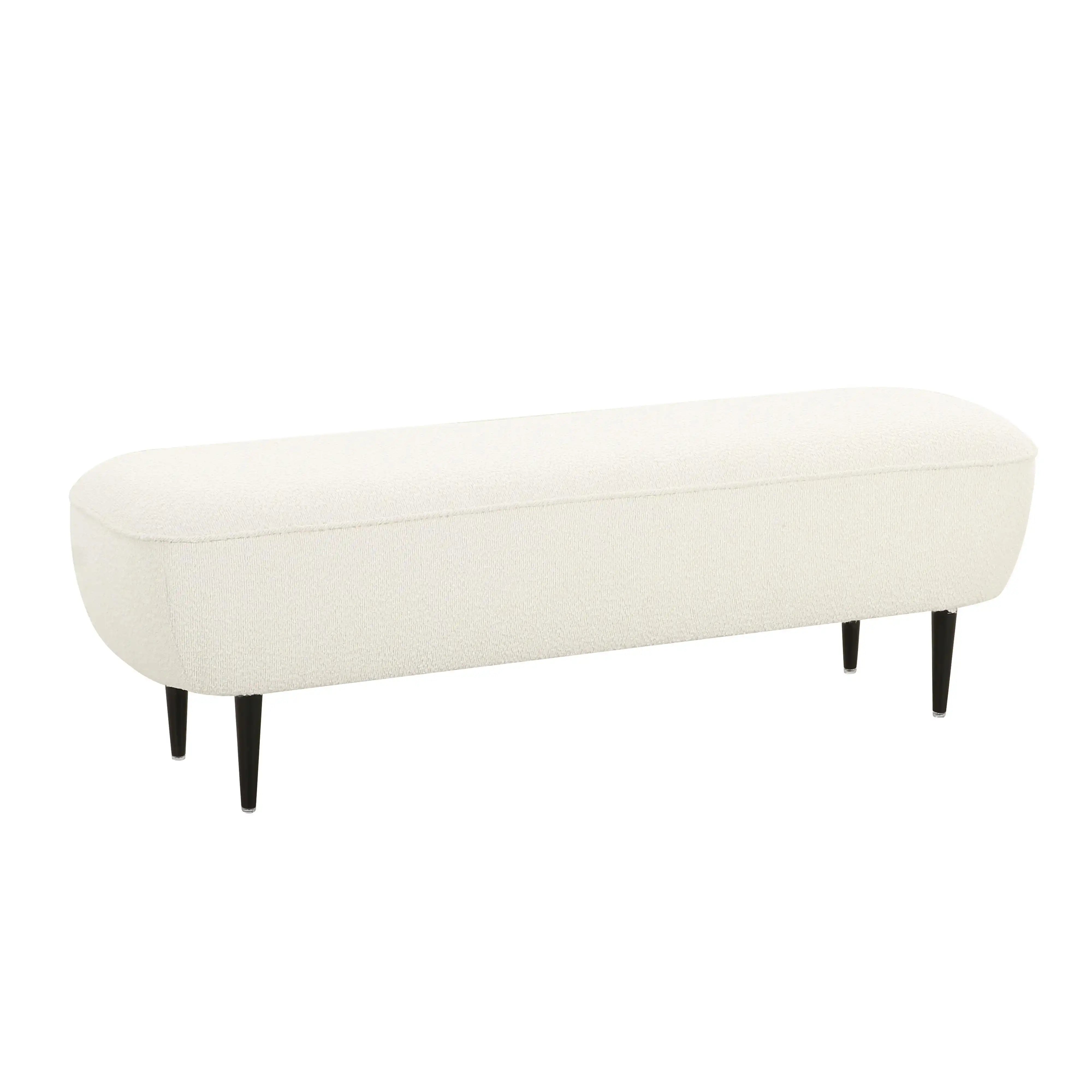 Denise - Boucle Bench - Cream - Best Buy Furniture
