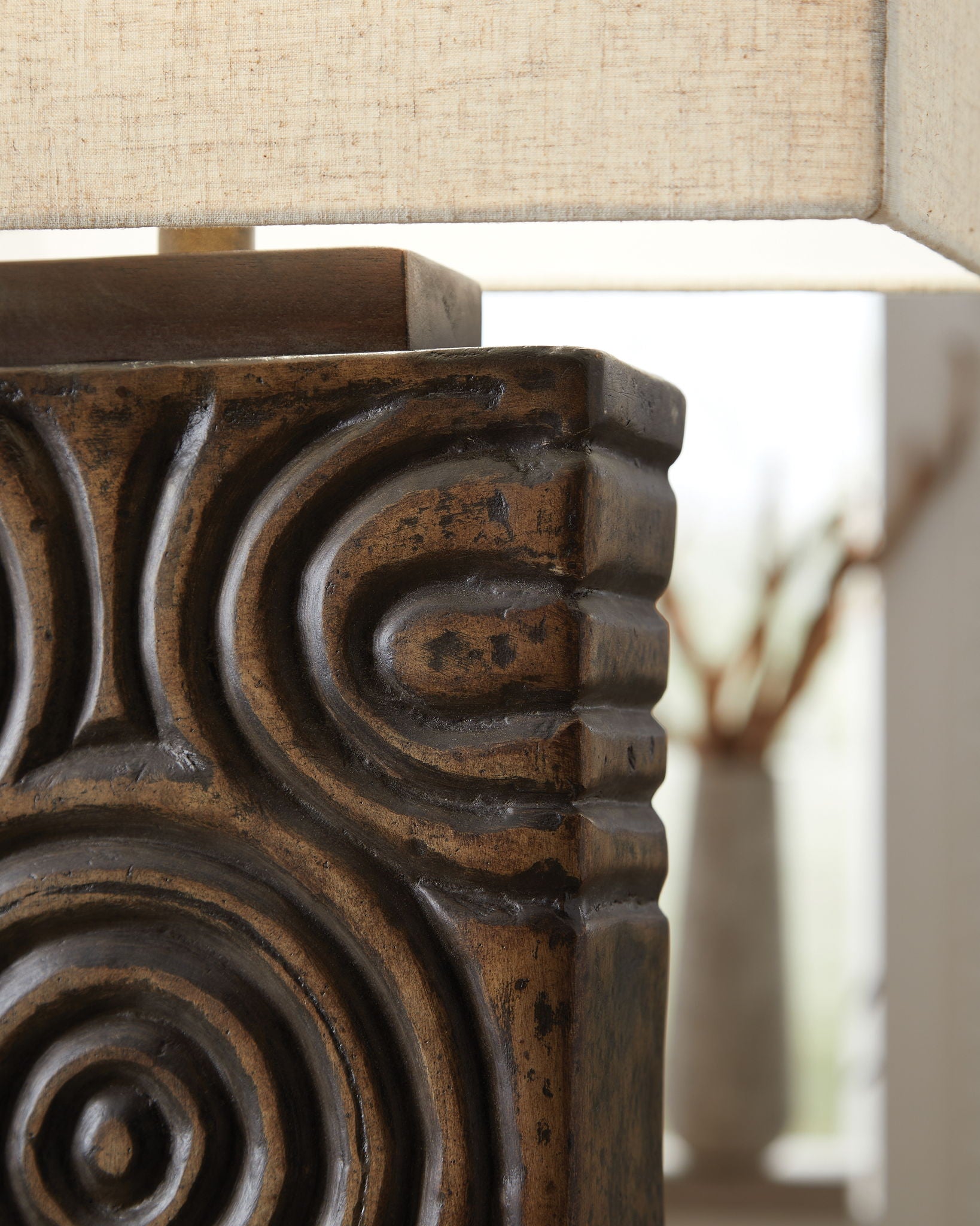 Heathbury - Paper Table Lamp - Antique Brown - Best Buy Furniture