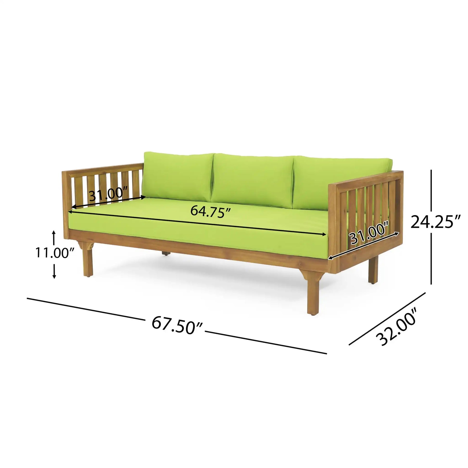 Claremont - 3 Seater Daybed Teak Acacia Wood Water Resistant Cushions - Best Buy Furniture