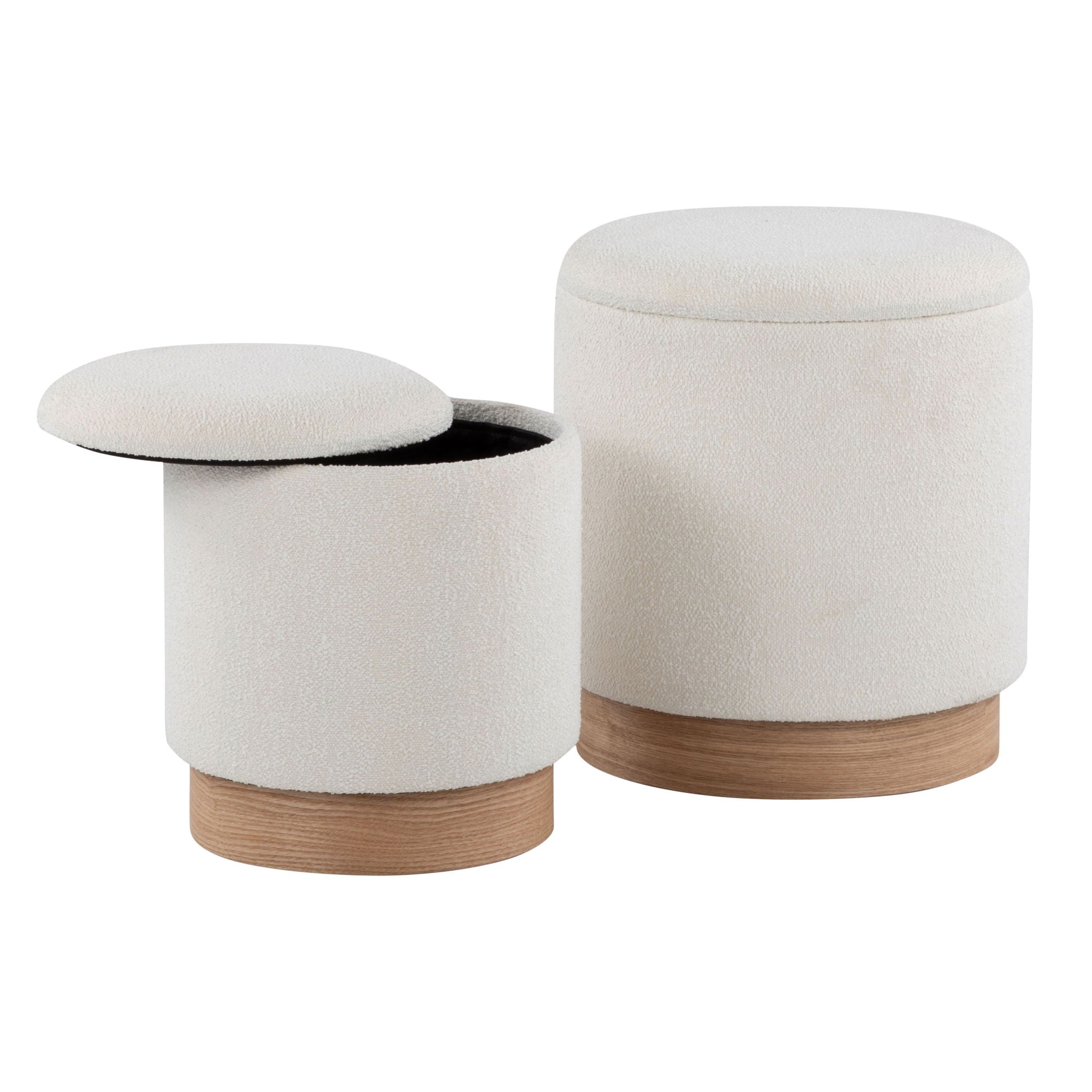 Marla - Contemporary, Nesting Ottoman Set - Natural / Cream - Best Buy Furniture