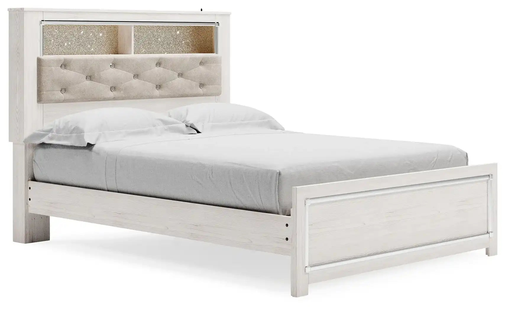 Altyra - Queen Panel Bookcase Bed With Roll Slats - White - Best Buy Furniture