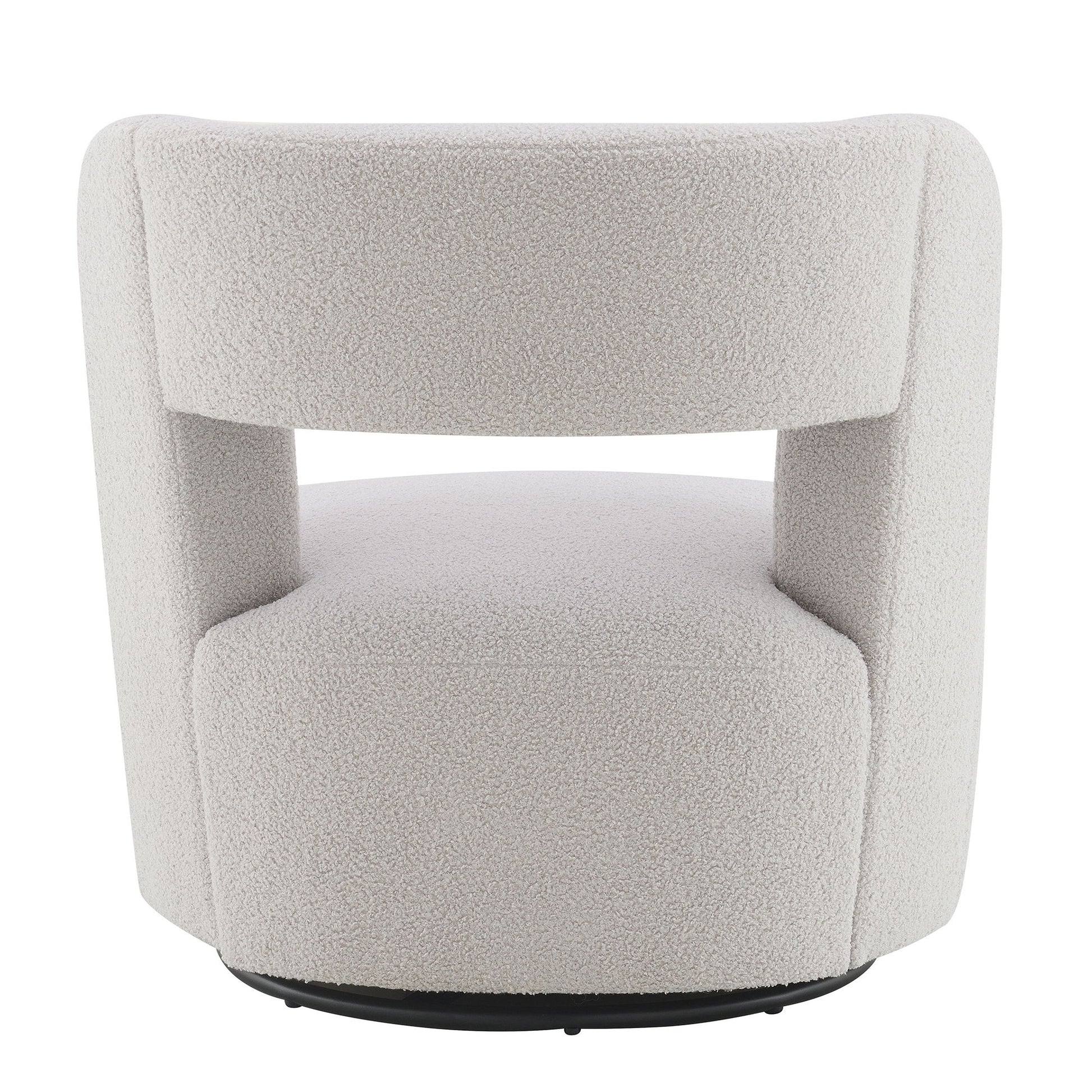 Swivel Comfy Round Barrel Chair With Soft Teddy Fabric For Living Room - Best Buy Furniture