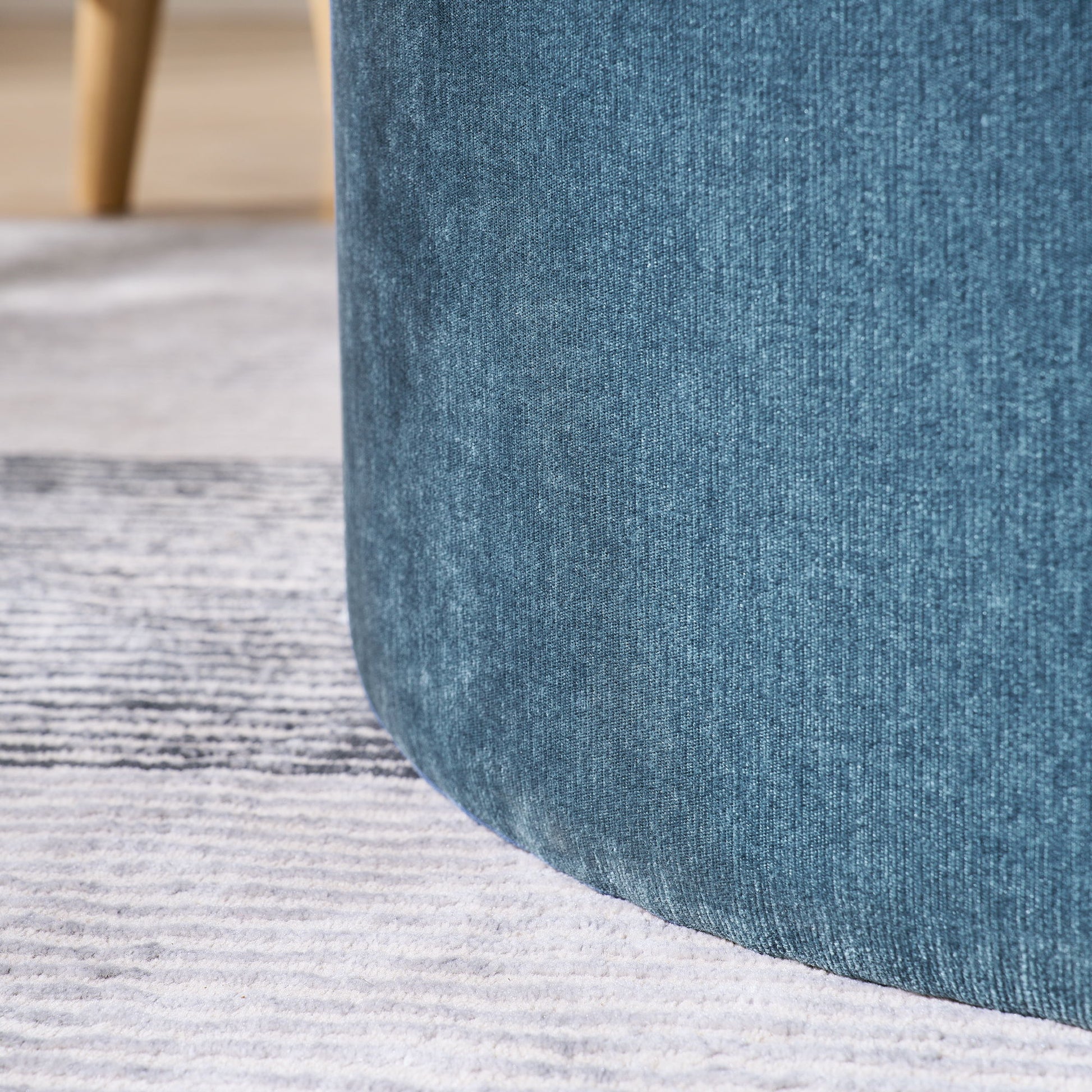 Classic 2 Piece Round Storage Ottoman Set With Drum Shaped Stool - Best Buy Furniture