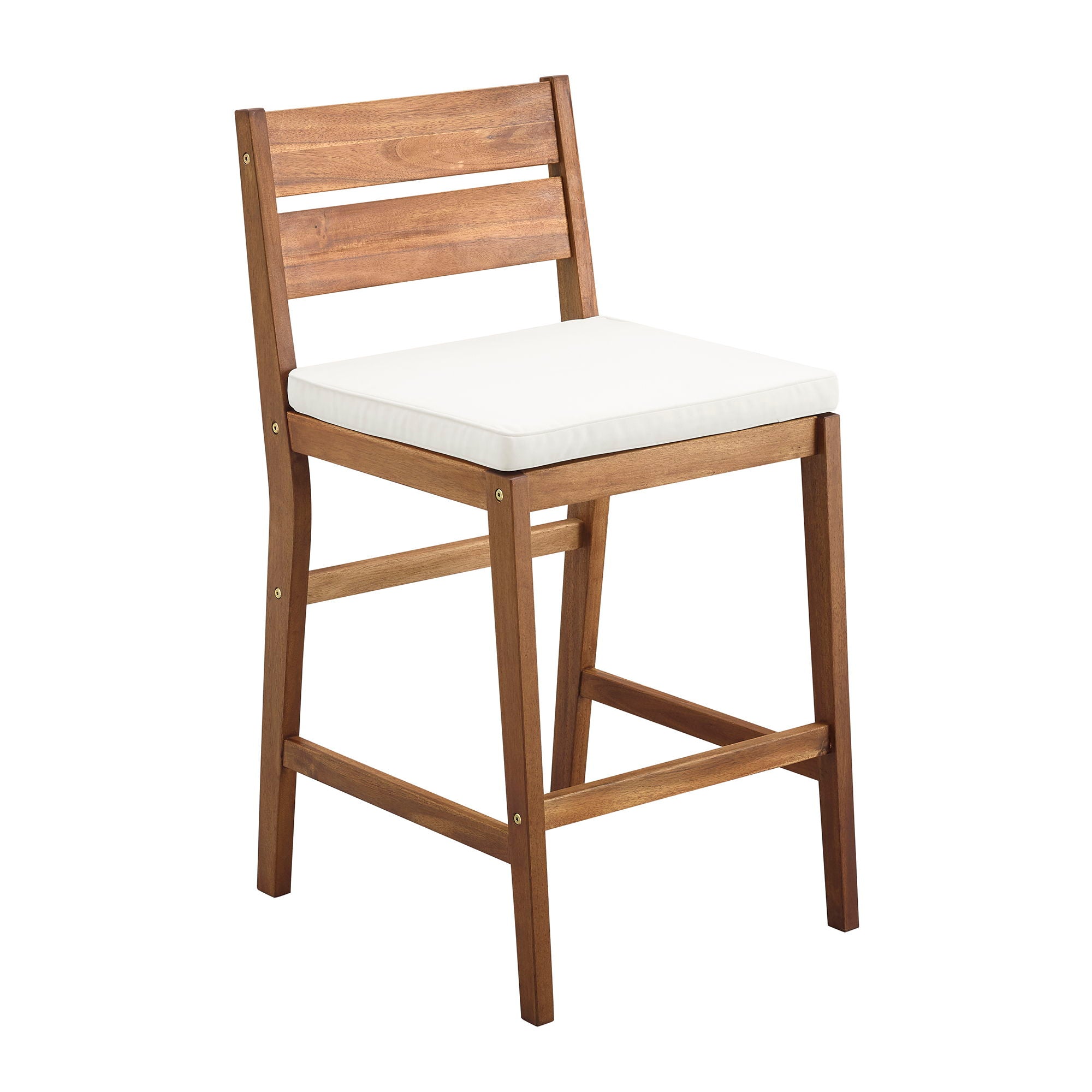Modern 2 Piece Solid Acacia Wood Counter Stools With Cushion - Best Buy Furniture