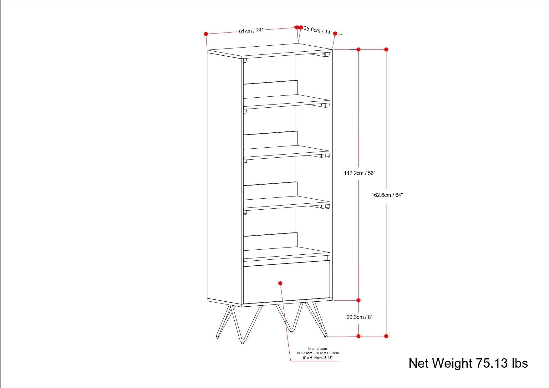 Hunter - Tall Bookcase - Natural - Best Buy Furniture